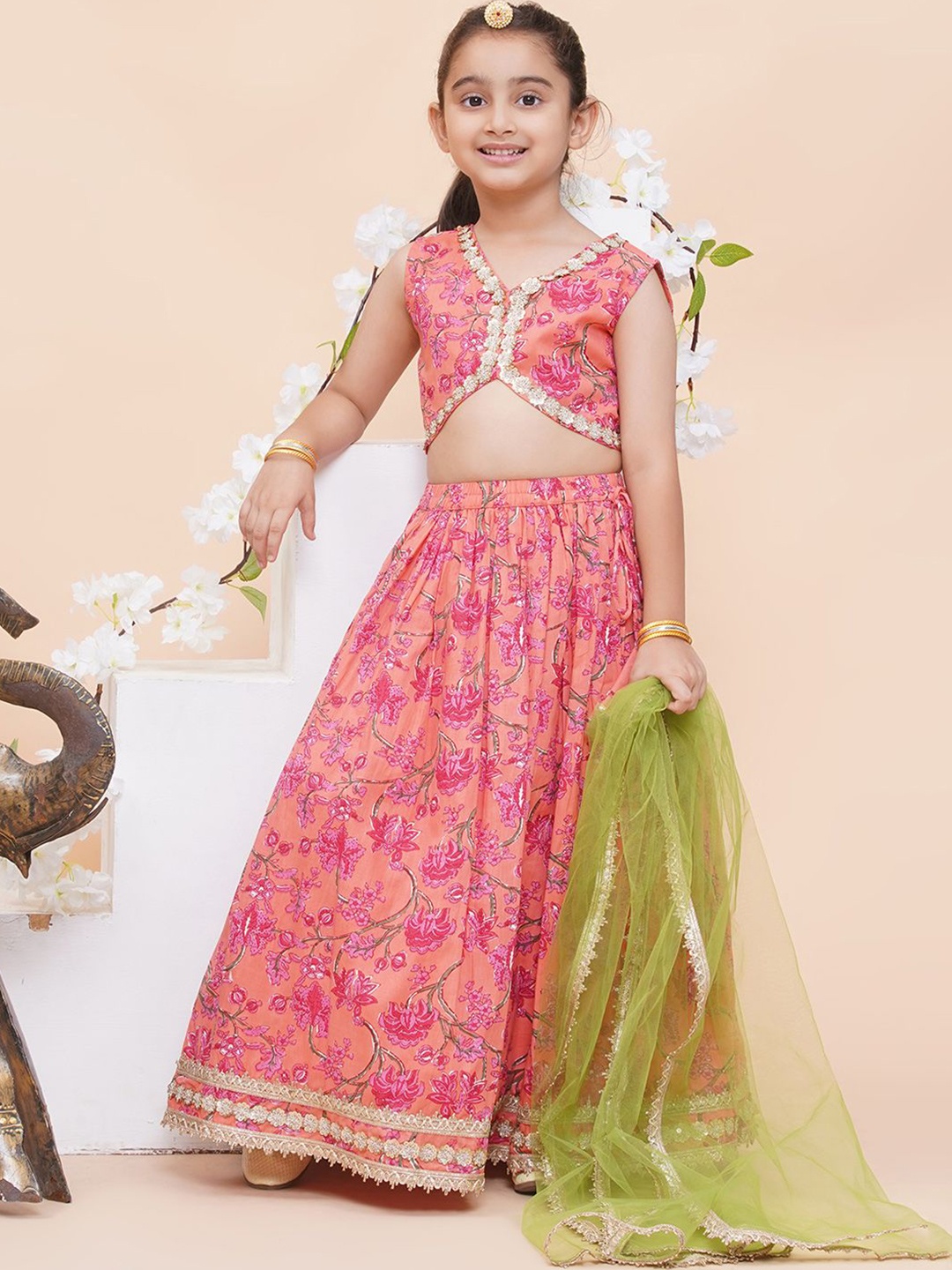 Modish Couture Girls Embellished Sequinned Ready to Wear Lehenga & Blouse With Dupatta, Peach
Modish Couture Girls Embellished Sequinned Ready to Wear Lehenga & Blouse With Dupatta, Peach