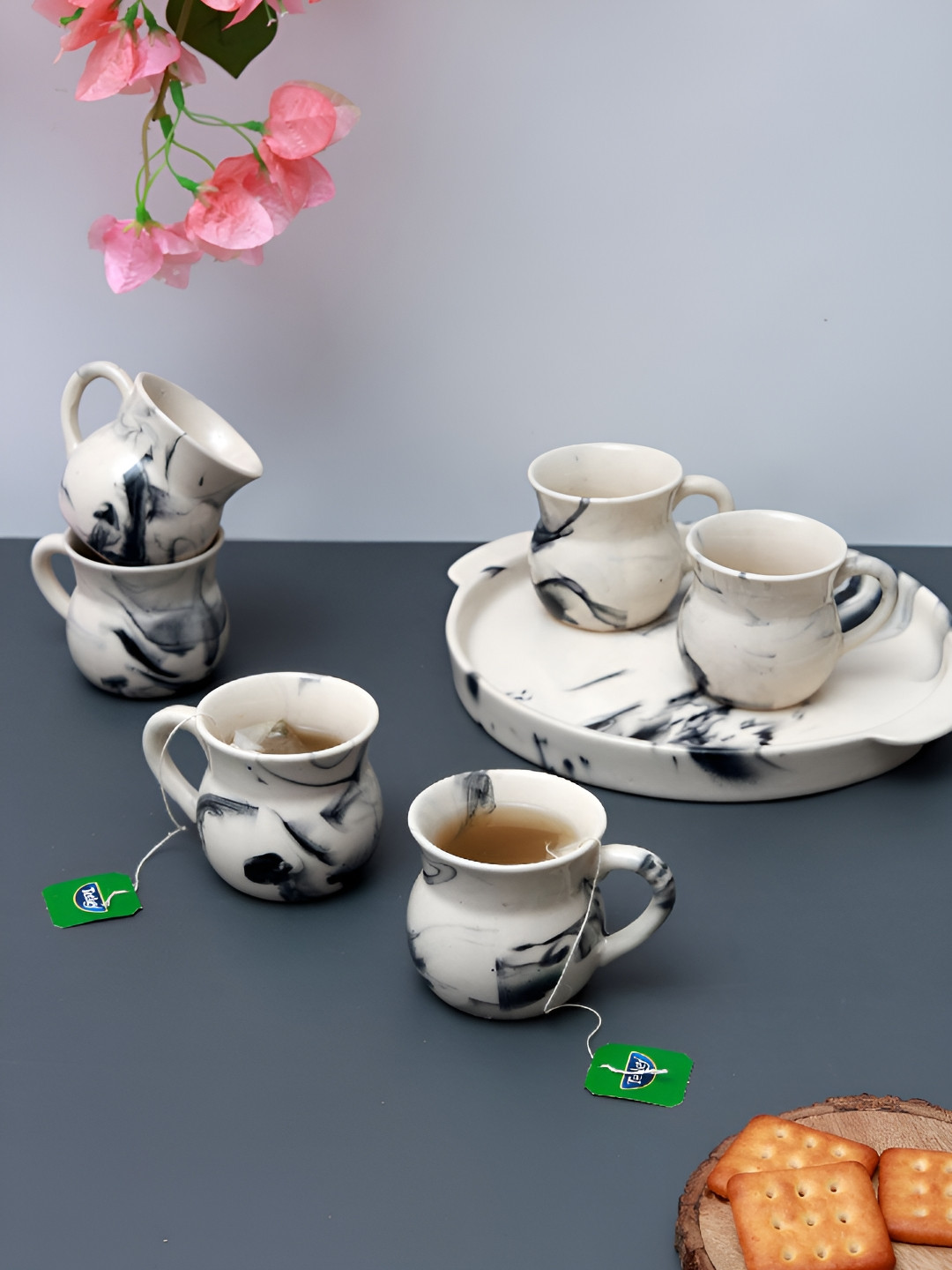 Unravel India Vintage Chronical of Italy White & Black 7 Pieces Printed Ceramic Matte Cups
Unravel India Vintage Chronical of Italy White & Black 7 Pieces Printed Ceramic Matte Cups