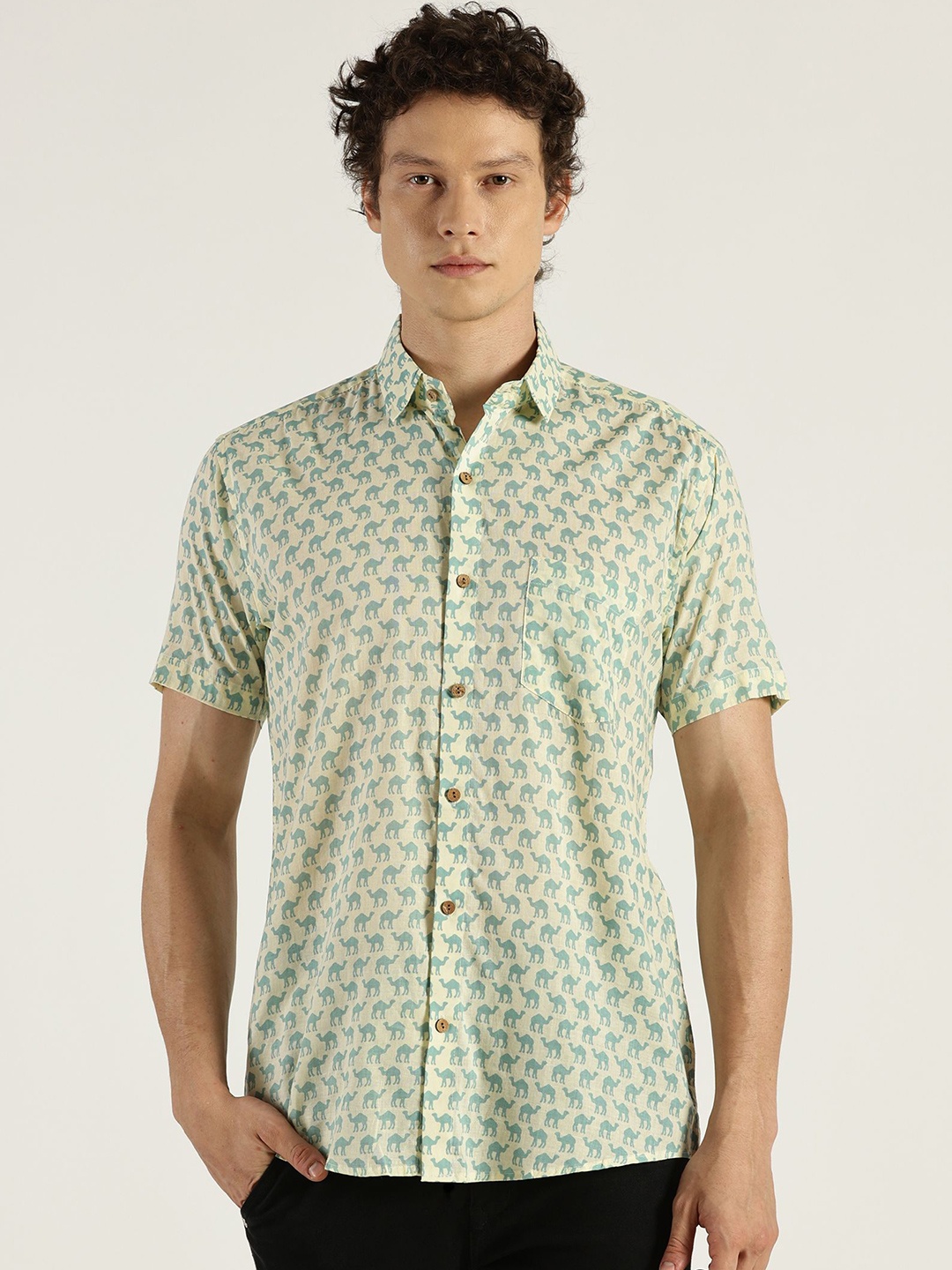 Patrah Men Spread Collar Conversational Printed Cotton Relaxed Fit Casual Shirt, Off white
Patrah Men Spread Collar Conversational Printed Cotton Relaxed Fit Casual Shirt, Off white