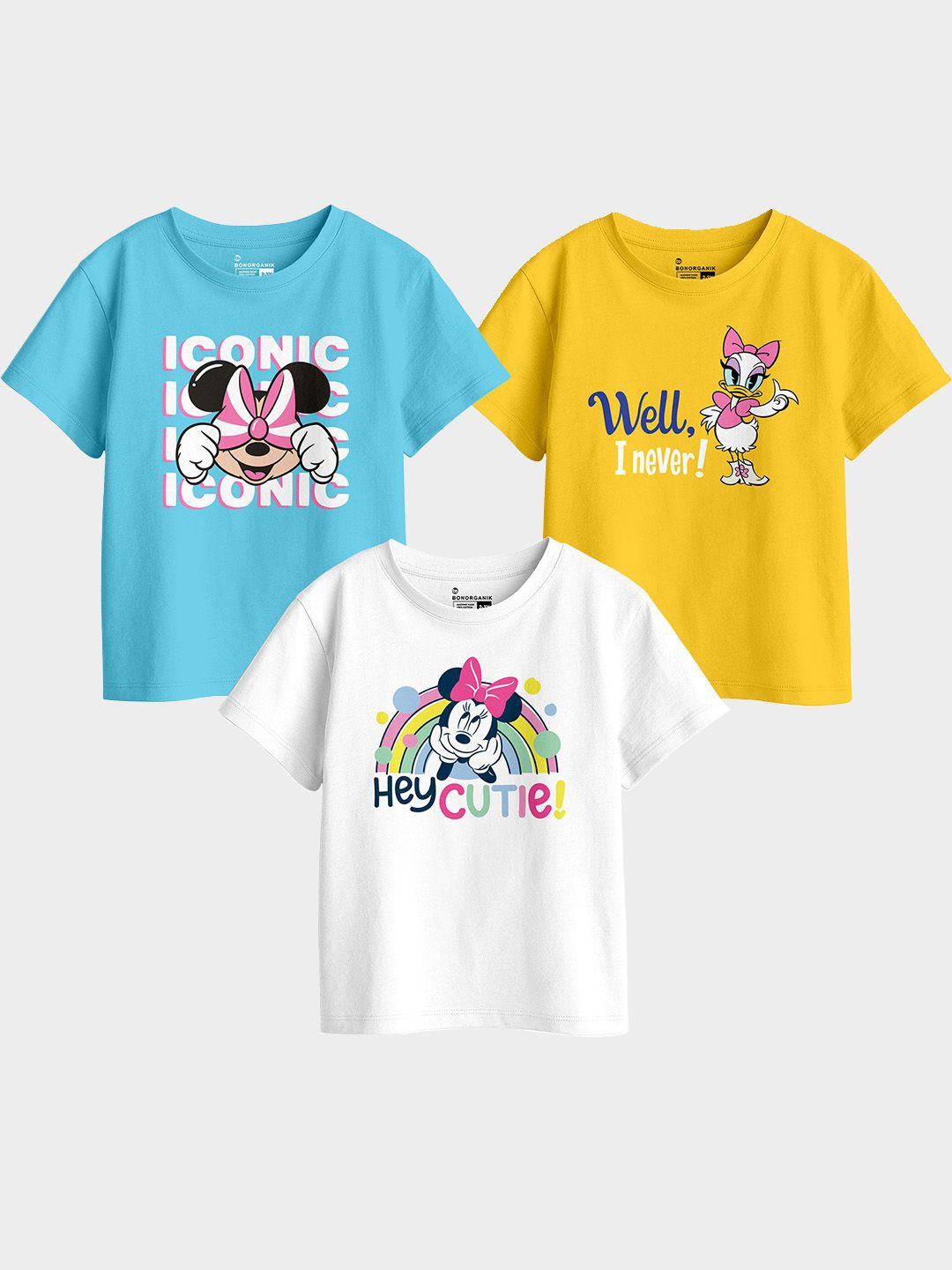 BonOrganik Girls Pack Of 3 Graphic Printed Round Neck Cotton T-shirts, Turquoise blue
BonOrganik Girls Pack Of 3 Graphic Printed Round Neck Cotton T-shirts, Turquoise blue