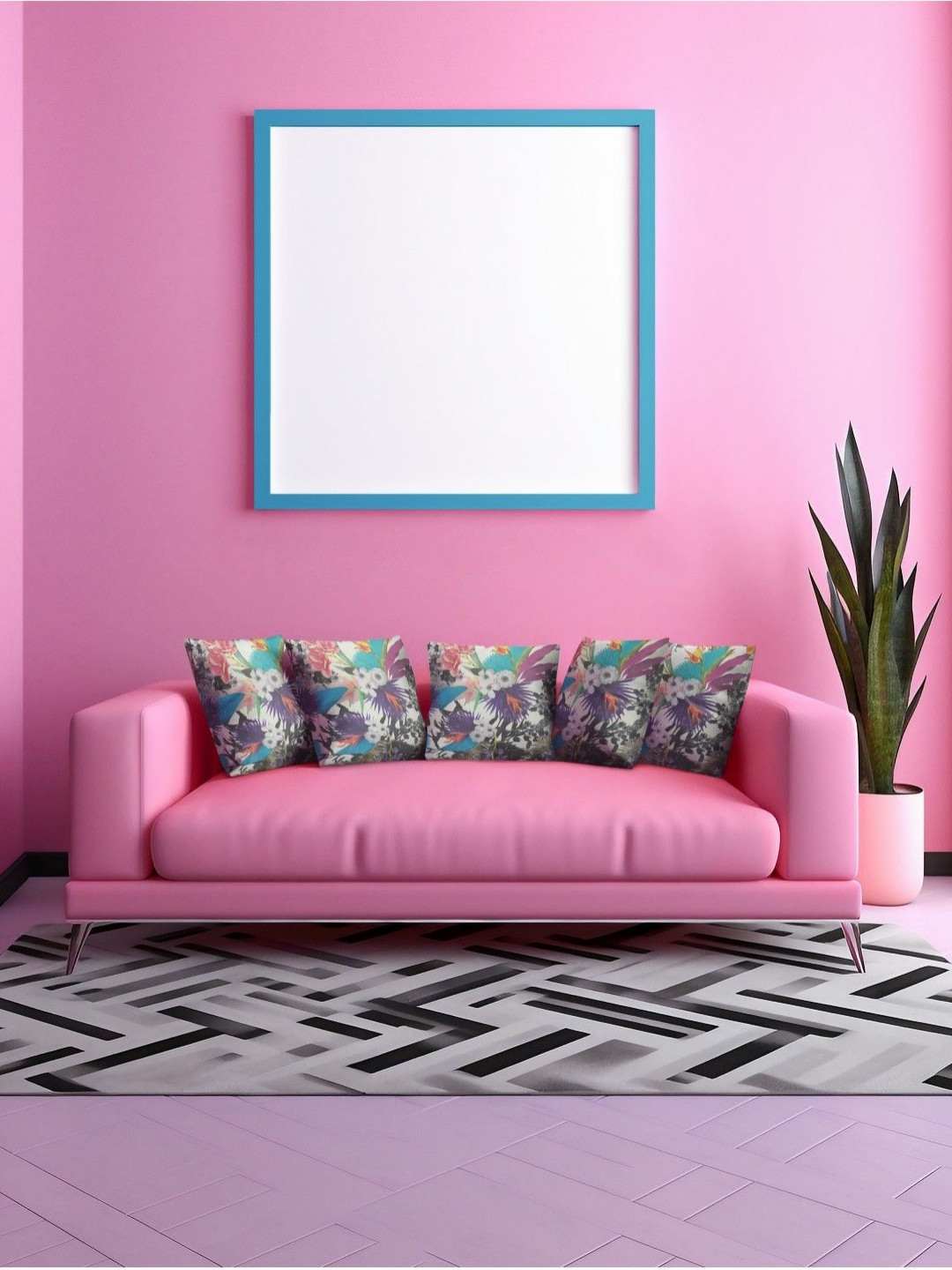 THEYAYACAFE White & Blue 5 Pieces Floral Printed Velvet Square Cushion Covers
THEYAYACAFE White & Blue 5 Pieces Floral Printed Velvet Square Cushion Covers