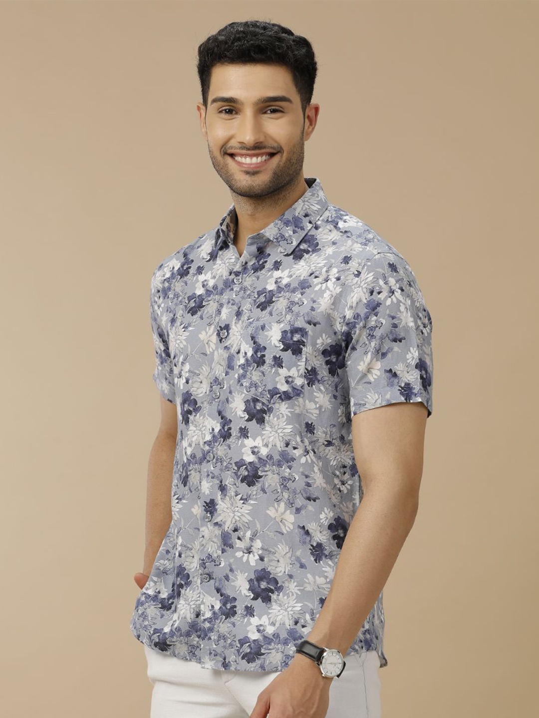 Linen Club Men Contemporary Fit Spread Collar Floral Printed Slim Fit Casual Shirt, Blue
Linen Club Men Contemporary Fit Spread Collar Floral Printed Slim Fit Casual Shirt, Blue