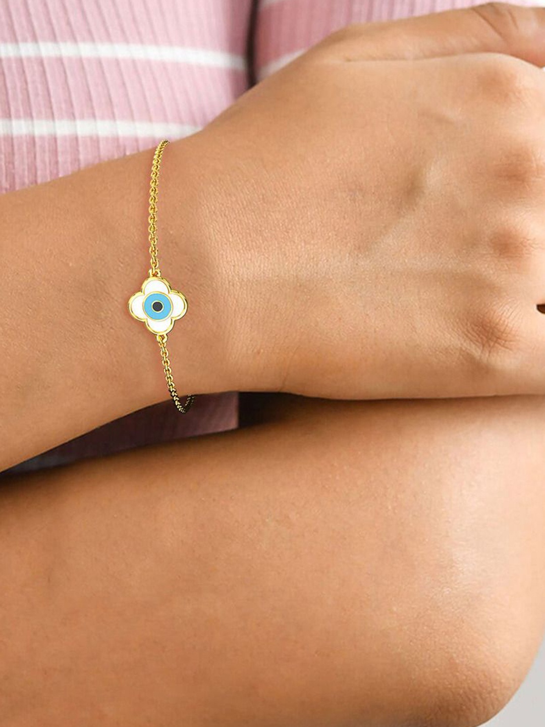 KISNA DIAMOND AND GOLD JEWELLERY BIS Hallmark 14KT Evil Eye Gold Bracelet, Yellow
KISNA DIAMOND AND GOLD JEWELLERY BIS Hallmark 14KT Evil Eye Gold Bracelet, Yellow