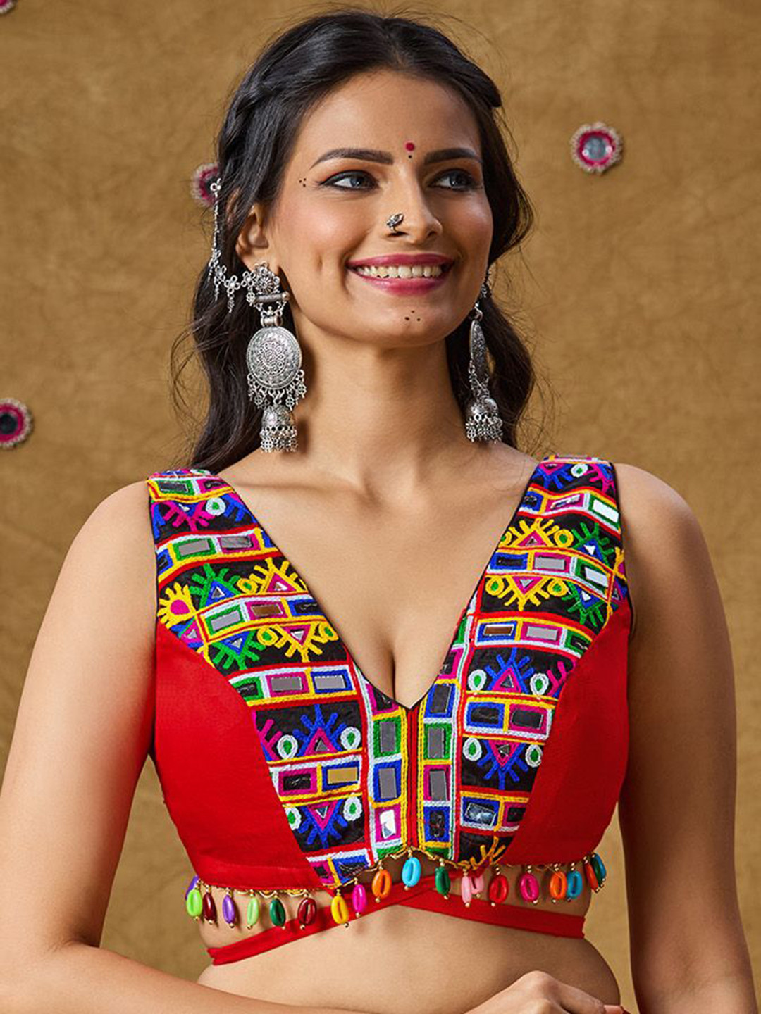 SALWAR STUDIO Embroidered Padded Sleeveless Saree Blouse, Red
SALWAR STUDIO Embroidered Padded Sleeveless Saree Blouse, Red