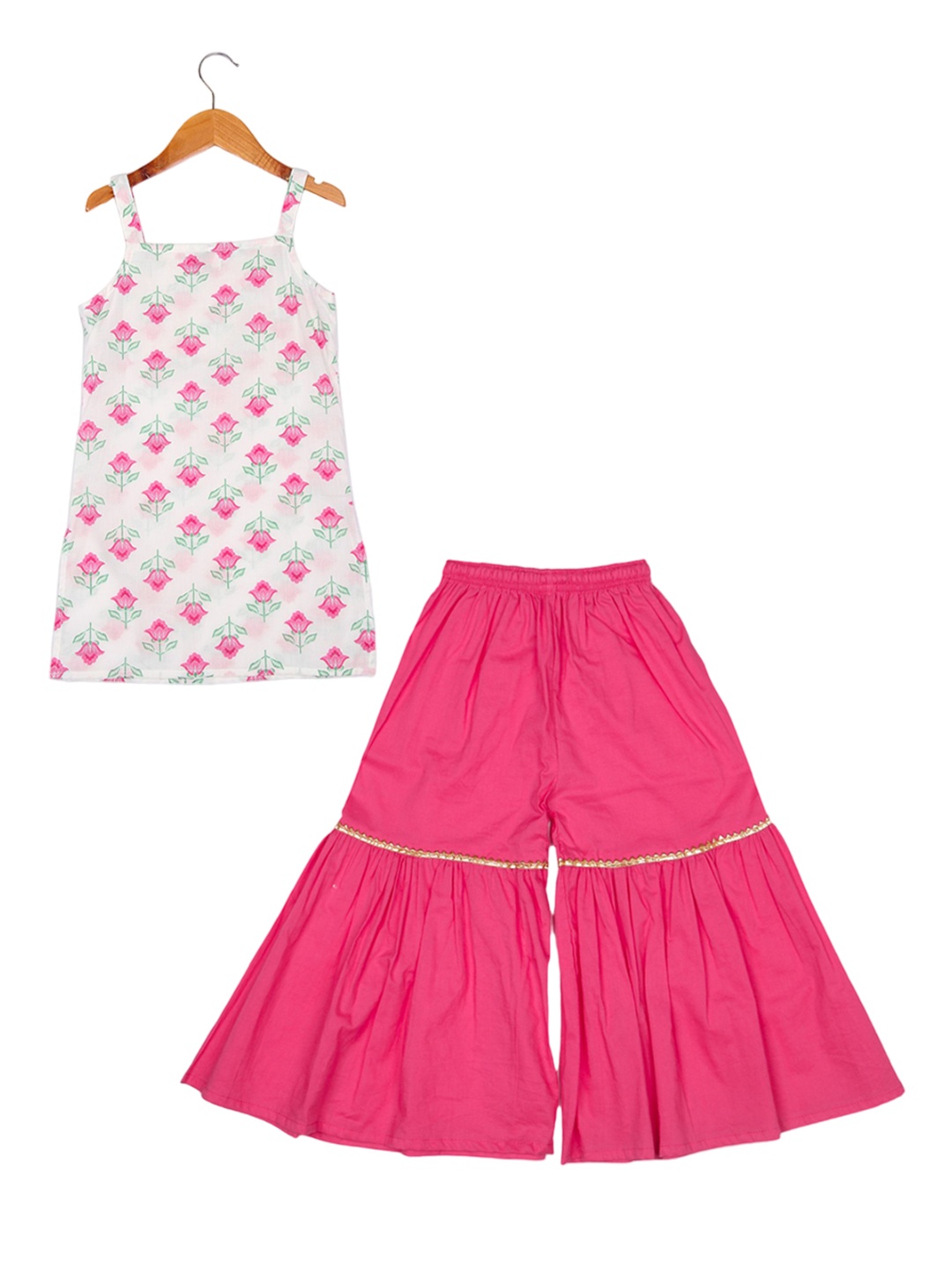 AATYA KIIDS Girls Floral Printed Gotta Patti Pure Cotton Straight Kurti with Sharara, Pink
AATYA KIIDS Girls Floral Printed Gotta Patti Pure Cotton Straight Kurti with Sharara, Pink