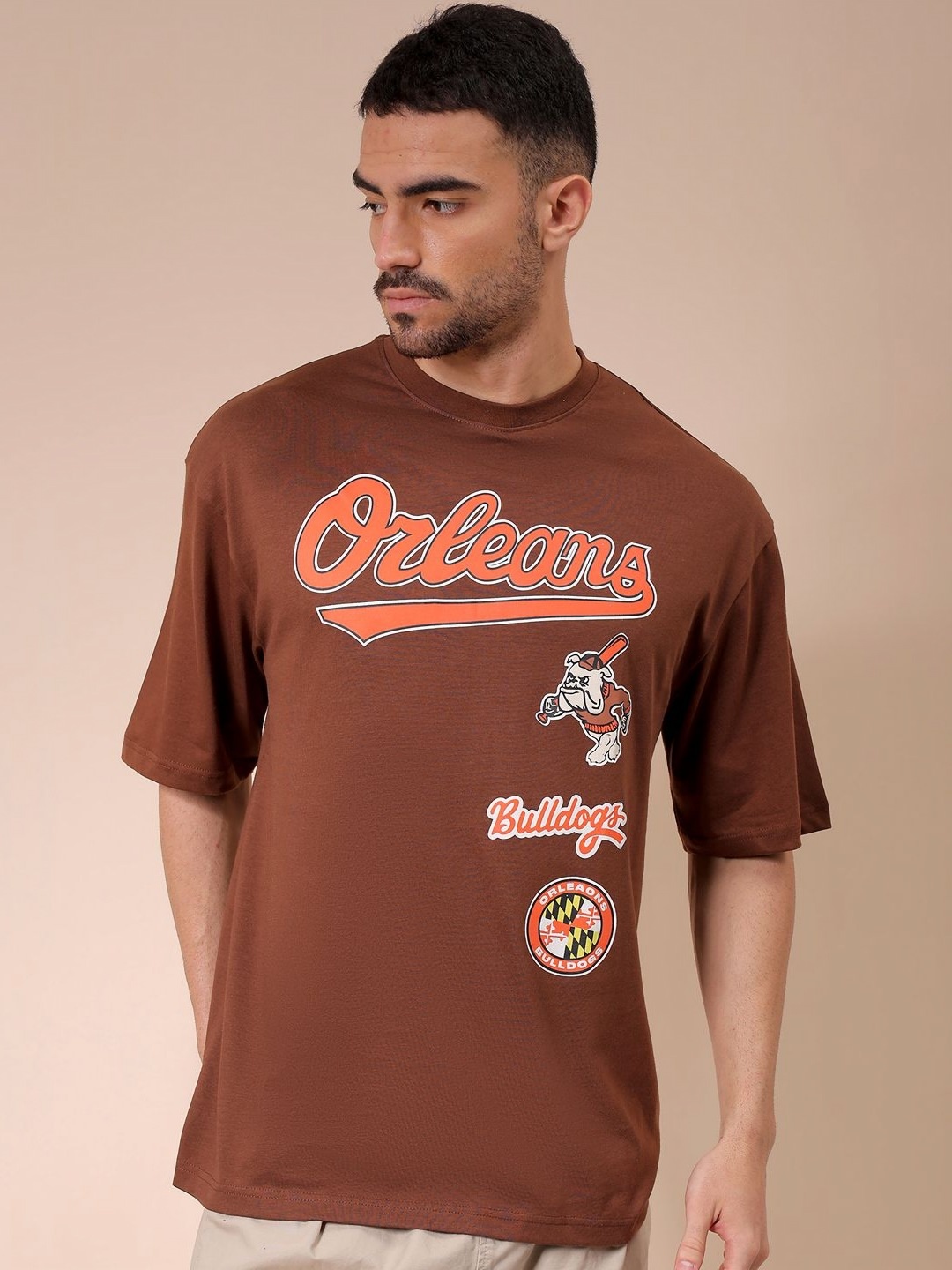 The Indian Garage Co Men Typography Printed Round Neck Cotton Oversized T-shirt, Brown
The Indian Garage Co Men Typography Printed Round Neck Cotton Oversized T-shirt, Brown
