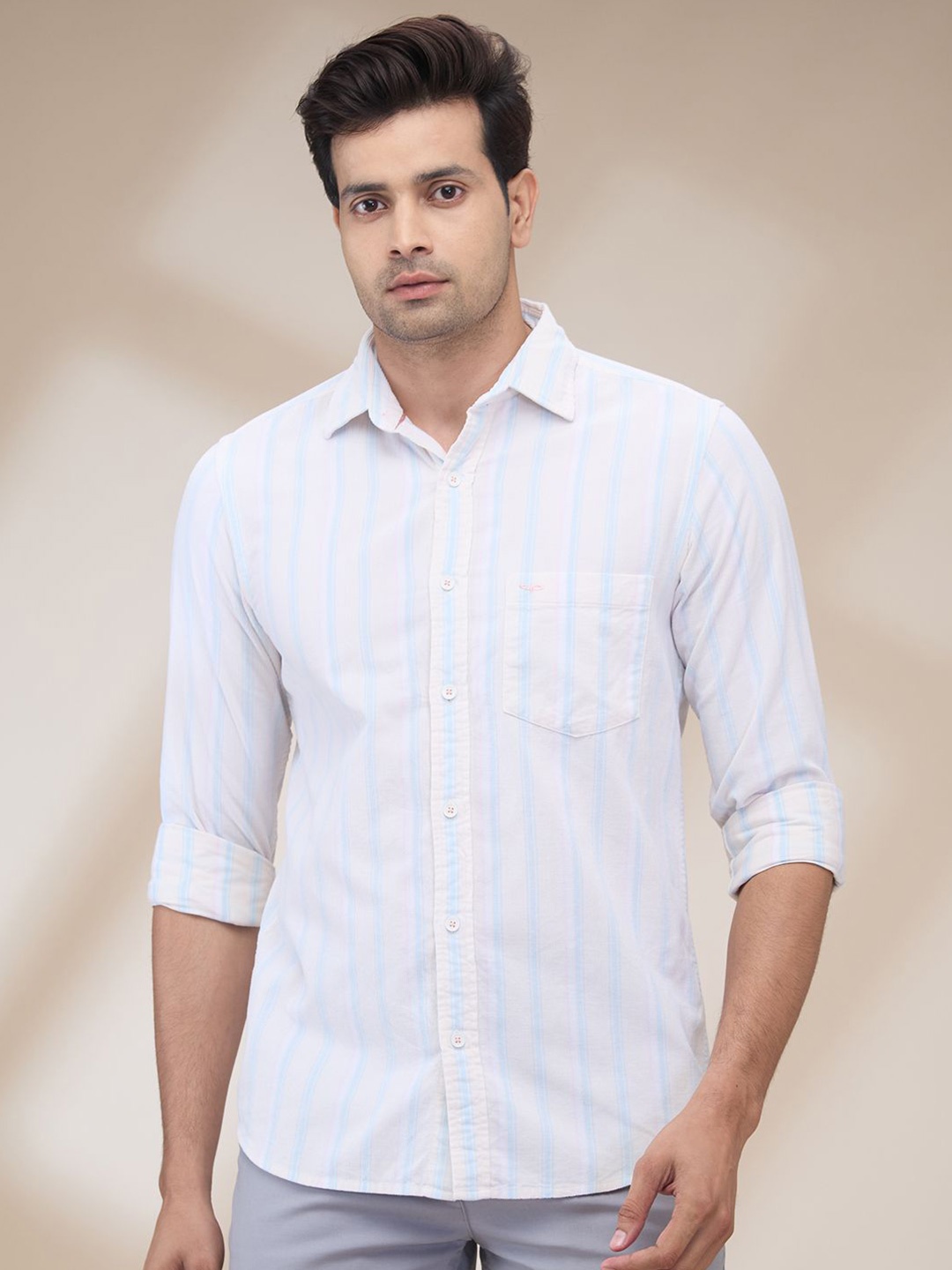 ColorPlus Men Spread Collar Vertical Striped Cotton Casual Shirt, Brown
ColorPlus Men Spread Collar Vertical Striped Cotton Casual Shirt, Brown
