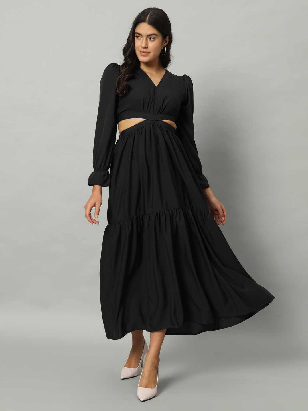ZWERLON Solid A-Line Maxi Dress, Black
ZWERLON Solid A-Line Maxi Dress, Black