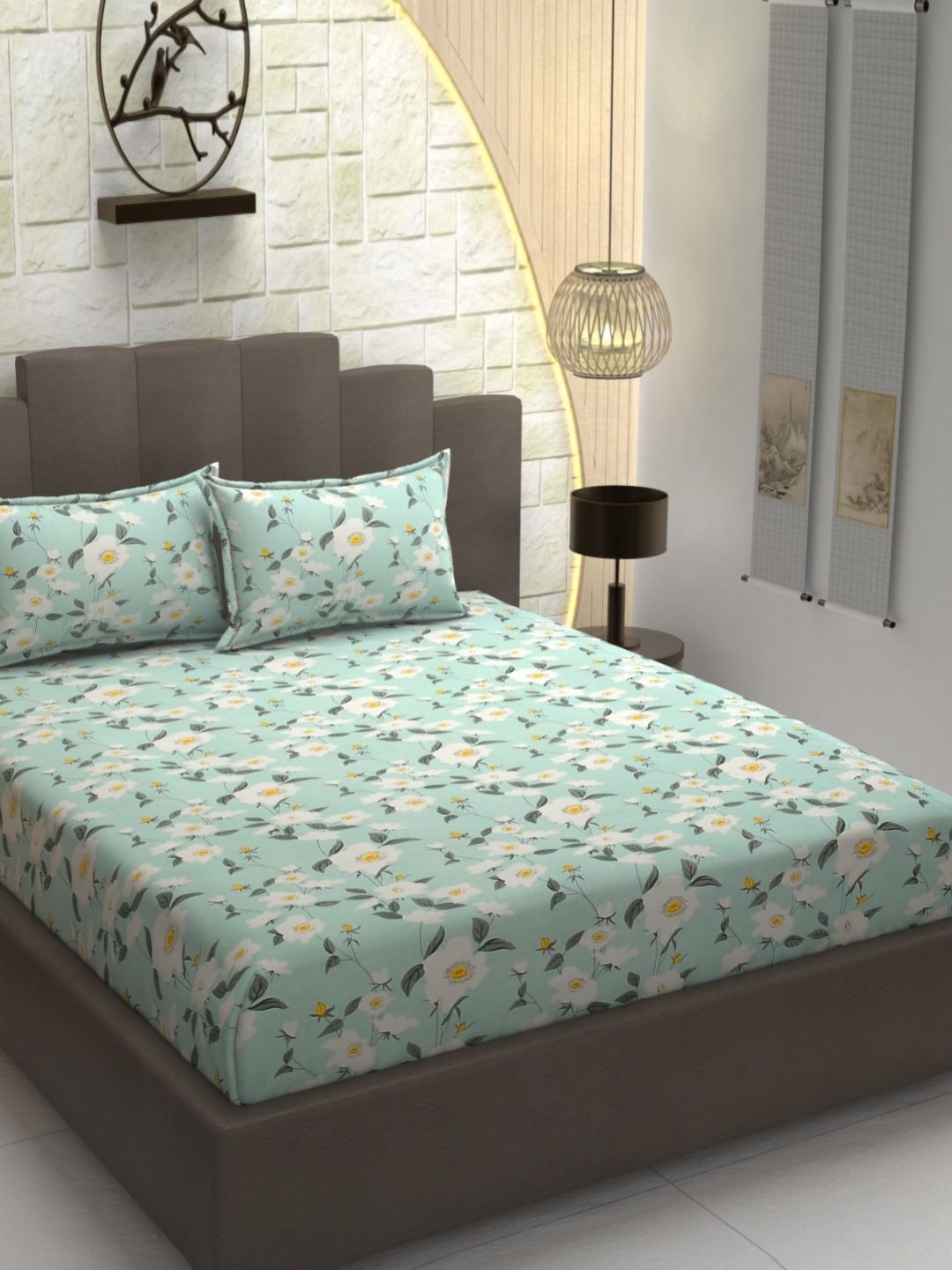 AaHo Decor Green & White Floral 300 TC Double King Fitted Bedsheet with 2 Pillow Covers
AaHo Decor Green & White Floral 300 TC Double King Fitted Bedsheet with 2 Pillow Covers