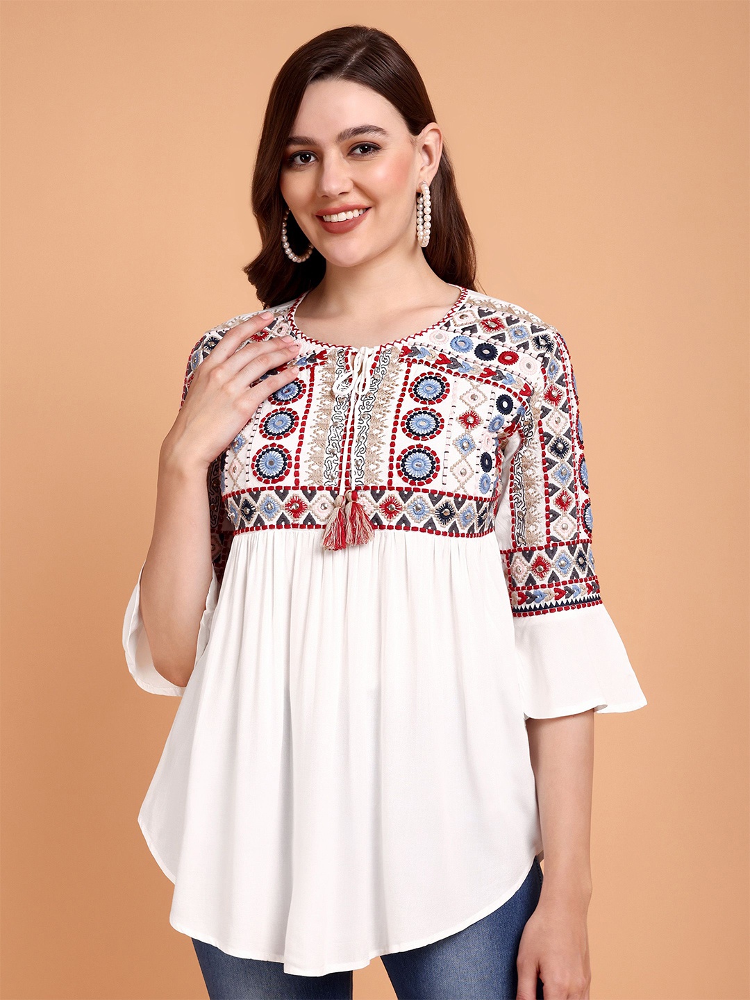 Atha Fashion Women Floral Embroidered Thread Work Pure Cotton Thread Work Kurti, White
Atha Fashion Women Floral Embroidered Thread Work Pure Cotton Thread Work Kurti, White