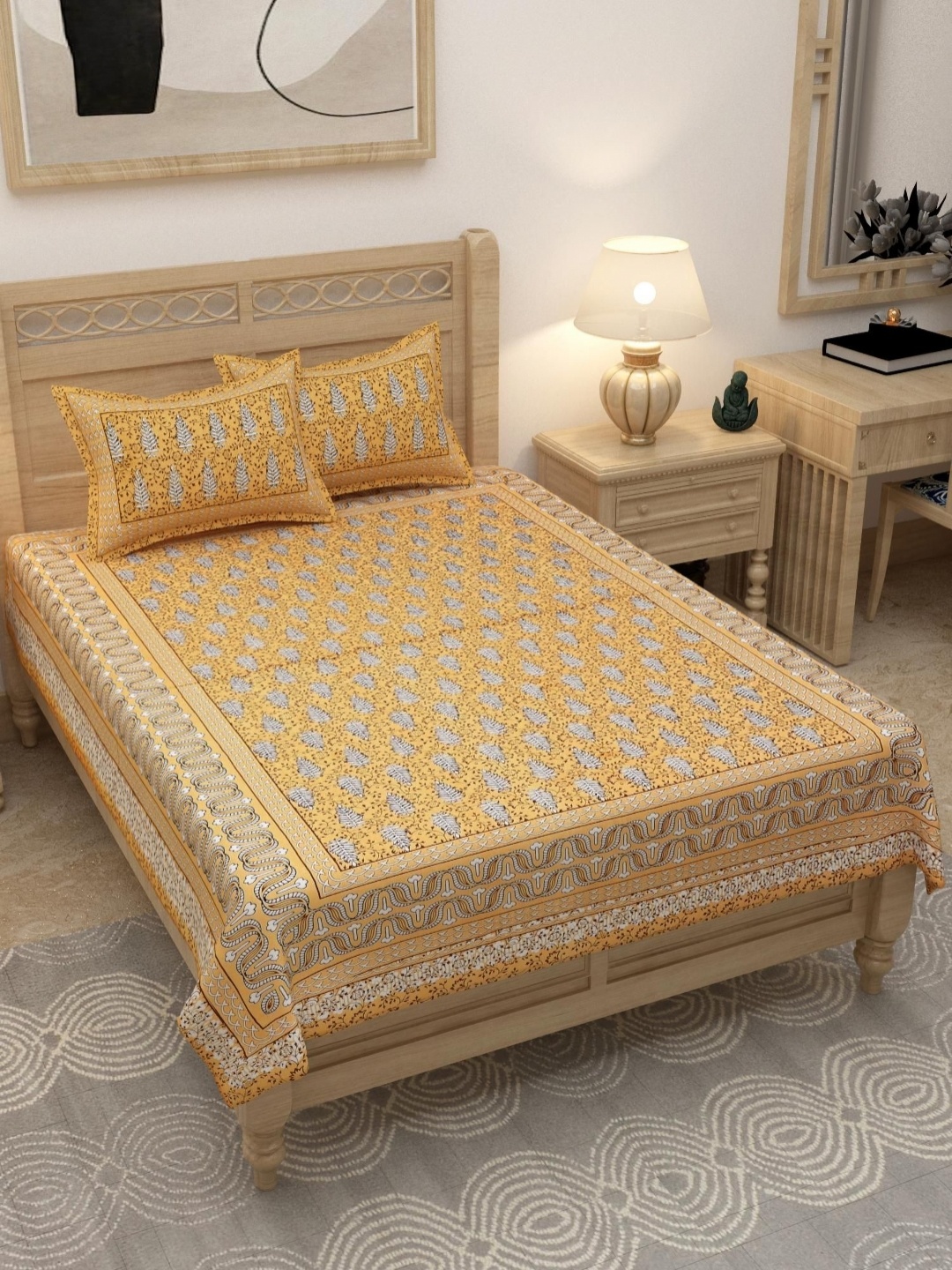 Lali Prints Brown & White Ethnic Motifs Cotton 180 TC Single Bedsheet with 2 Pillow Covers
Lali Prints Brown & White Ethnic Motifs Cotton 180 TC Single Bedsheet with 2 Pillow Covers
