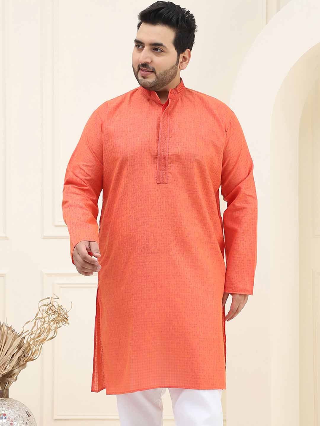 SOJANYA PLUS Abstract Printed Mandarin Collar Cotton Regular Straight Kurta, Coral
SOJANYA PLUS Abstract Printed Mandarin Collar Cotton Regular Straight Kurta, Coral