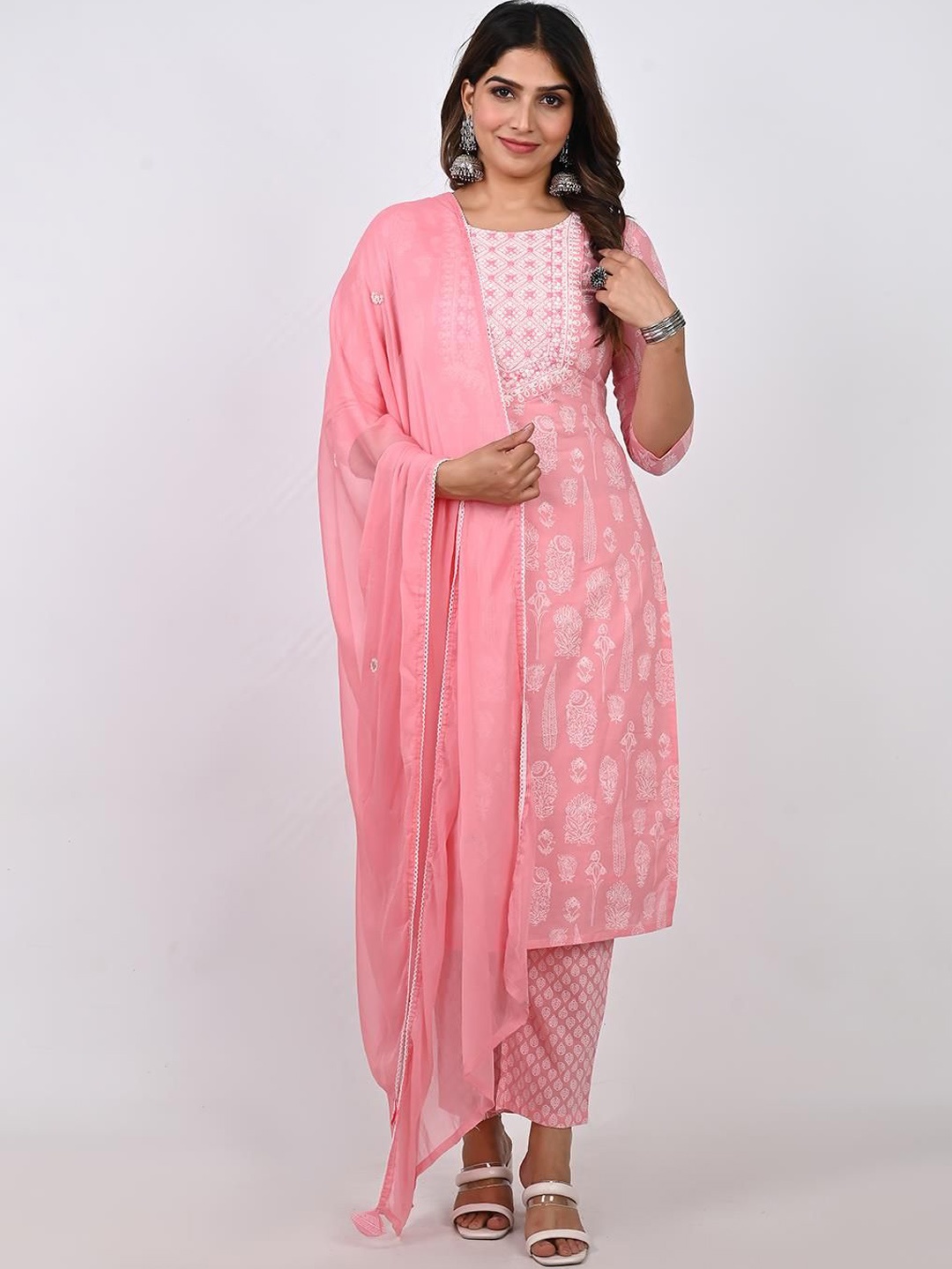 KAVITA GUPTA Ethnic Motifs Printed Pure Cotton Straight Kurta with Palazzos & With Dupatta, Pink
KAVITA GUPTA Ethnic Motifs Printed Pure Cotton Straight Kurta with Palazzos & With Dupatta, Pink