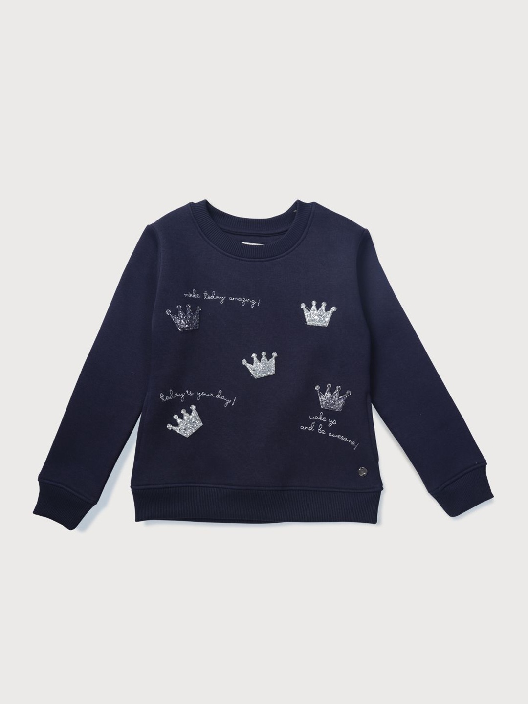 Gini and Jony Girls Graphic Printed Round Neck Cotton Pullover Sweatshirt, Navy blue
Gini and Jony Girls Graphic Printed Round Neck Cotton Pullover Sweatshirt, Navy blue