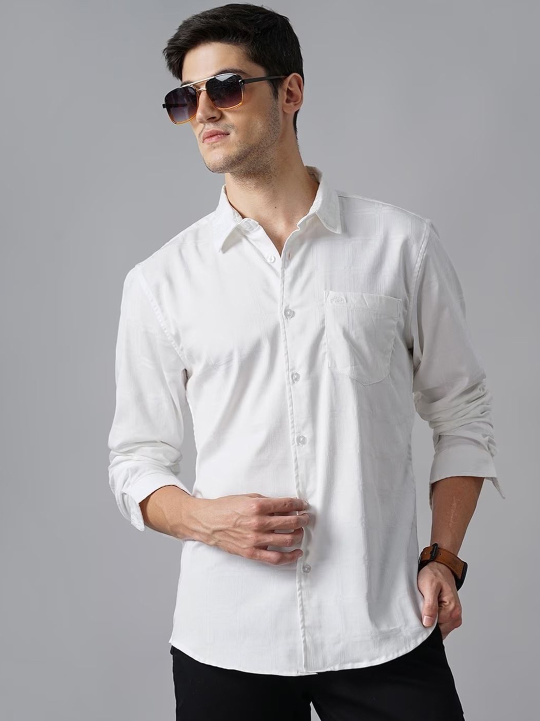 British Club Men Standard Spread Collar Solid Polycotton Slim Fit Casual Shirt, White
British Club Men Standard Spread Collar Solid Polycotton Slim Fit Casual Shirt, White