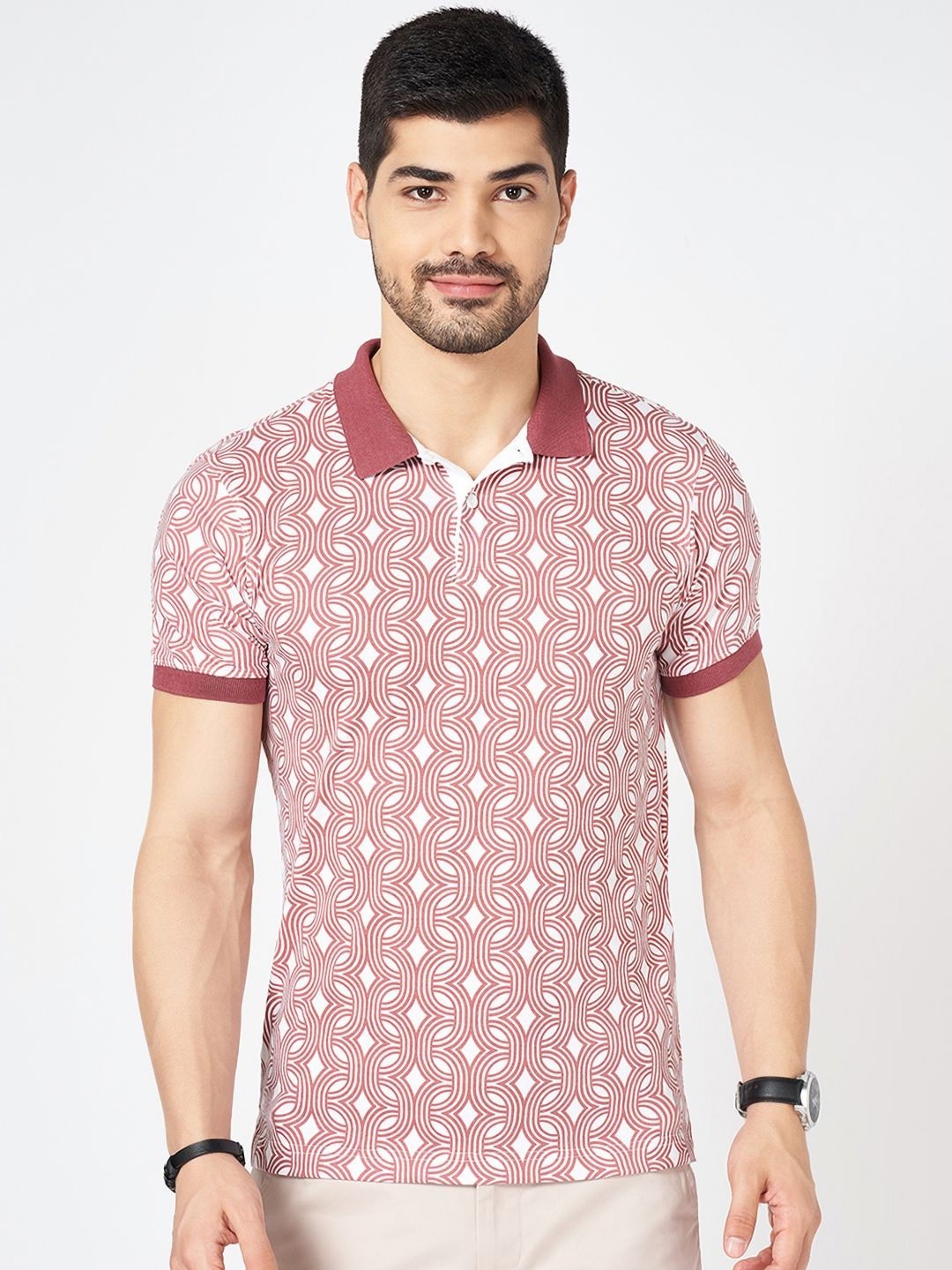 BYFORD by Pantaloons Men Geometric Printed Polo Collar Cotton Slim Fit T-shirt, Orange
BYFORD by Pantaloons Men Geometric Printed Polo Collar Cotton Slim Fit T-shirt, Orange