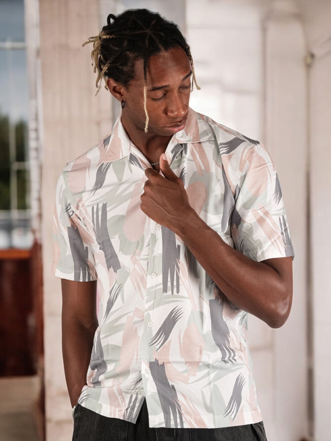 BOTABOCHI Men Classic Cuban Collar Abstract Printed Cotton Relaxed Fit Casual Shirt, Grey
BOTABOCHI Men Classic Cuban Collar Abstract Printed Cotton Relaxed Fit Casual Shirt, Grey