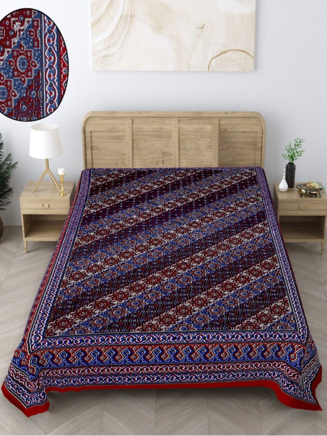 INDHOME LIFE Red & White Ethnic Motifs Printed Pure Cotton 210 TC Single Bedsheet
INDHOME LIFE Red & White Ethnic Motifs Printed Pure Cotton 210 TC Single Bedsheet