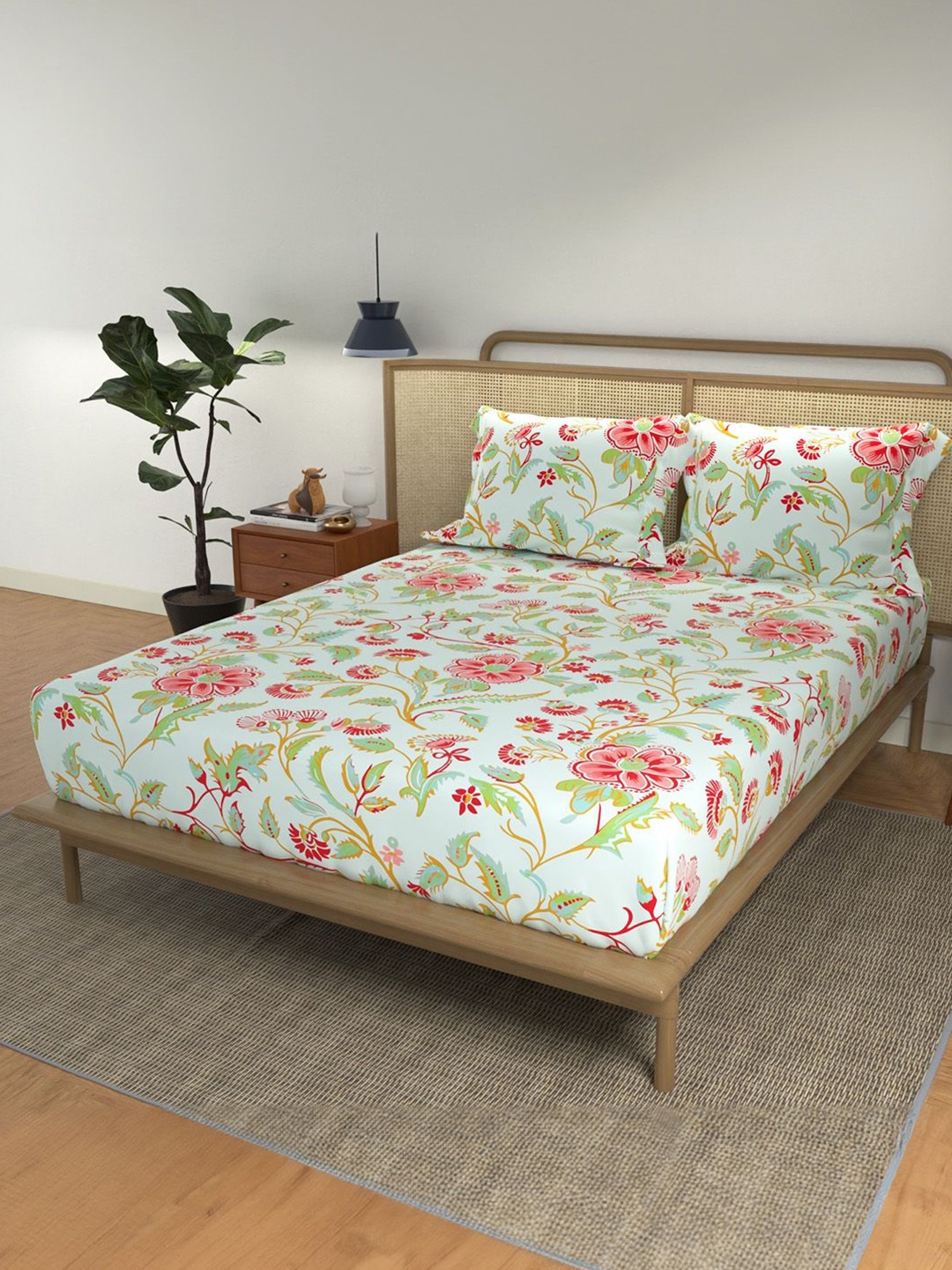 URBAN SPACE Divine Blue Printed 144 TC Cotton Double Queen Bedsheet & 2 Pillow Covers
URBAN SPACE Divine Blue Printed 144 TC Cotton Double Queen Bedsheet & 2 Pillow Covers