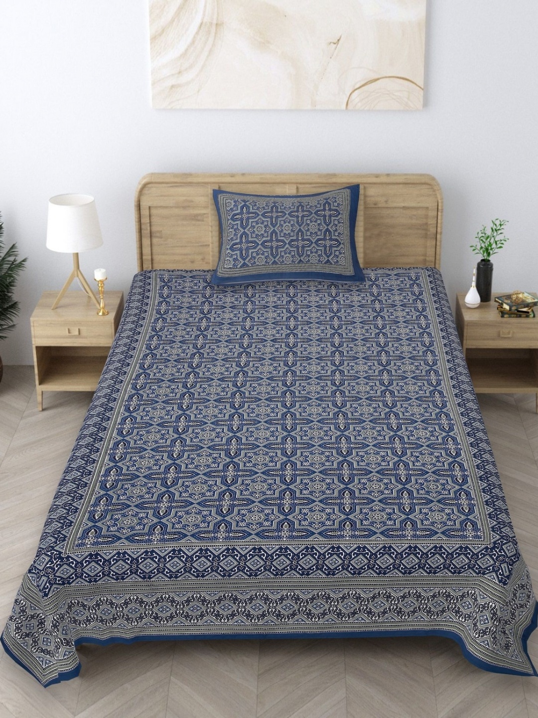 Texstylers Blue & Green Floral Printed 140 TC Cotton Single Bedsheet with 1 Pillow Covers
Texstylers Blue & Green Floral Printed 140 TC Cotton Single Bedsheet with 1 Pillow Covers