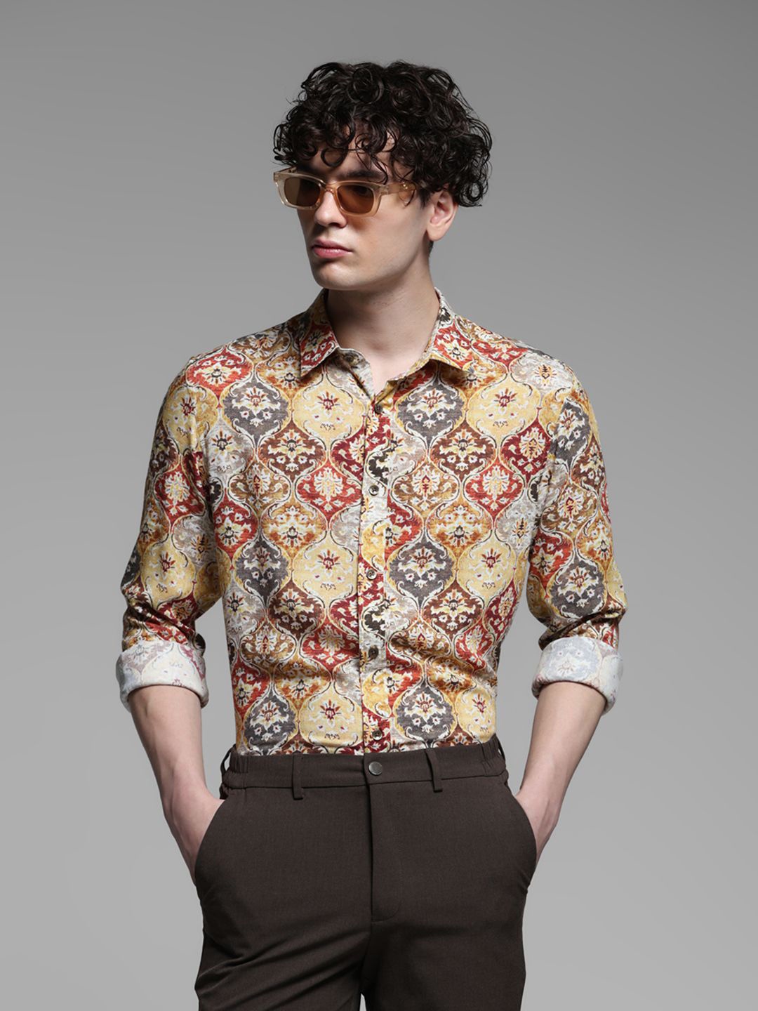 Jack & Jones Men Spread Collar Ethnic Motifs Printed Cotton Slim Fit Casual Shirt, Beige
Jack & Jones Men Spread Collar Ethnic Motifs Printed Cotton Slim Fit Casual Shirt, Beige