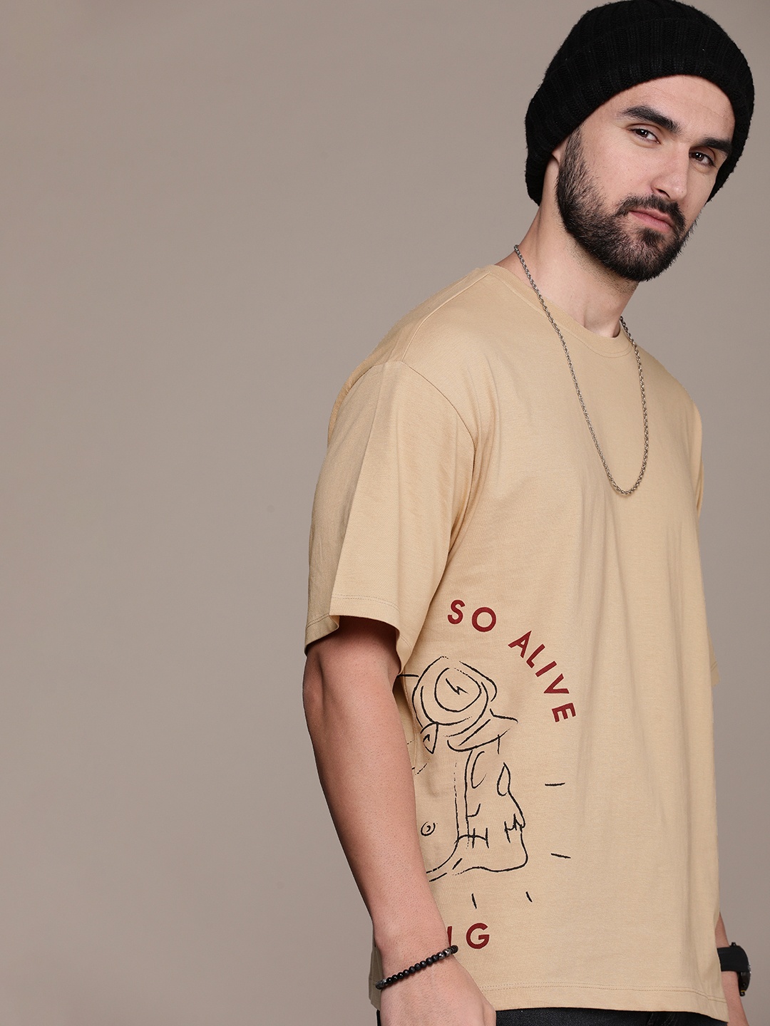 The Roadster Life Co. Printed Drop-Shoulder Sleeves Pure Cotton Relaxed Fit T-shirt, Beige
The Roadster Life Co. Printed Drop-Shoulder Sleeves Pure Cotton Relaxed Fit T-shirt, Beige