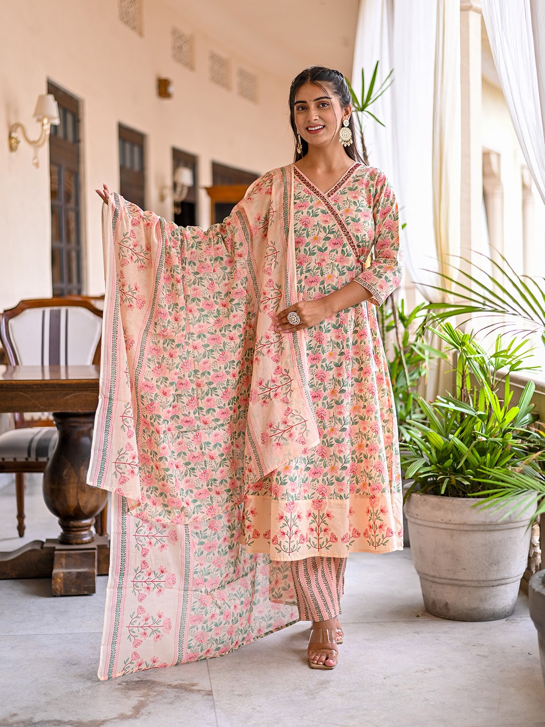 Benaaz Ethnic Motifs Printed Pure Cotton Anarkali Kurta with Trousers & Dupatta, Orange
Benaaz Ethnic Motifs Printed Pure Cotton Anarkali Kurta with Trousers & Dupatta, Orange