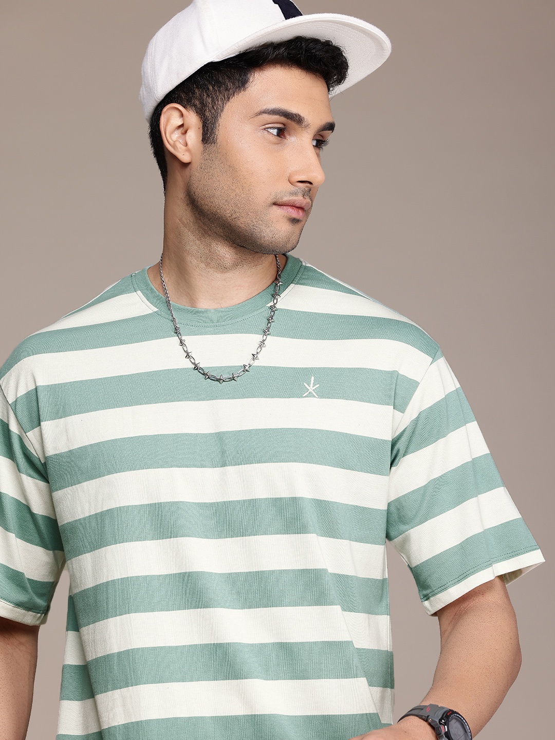 The Roadster Life Co. Striped Drop-Shoulder Sleeves Relaxed Fit T-shirt, Sea green
The Roadster Life Co. Striped Drop-Shoulder Sleeves Relaxed Fit T-shirt, Sea green