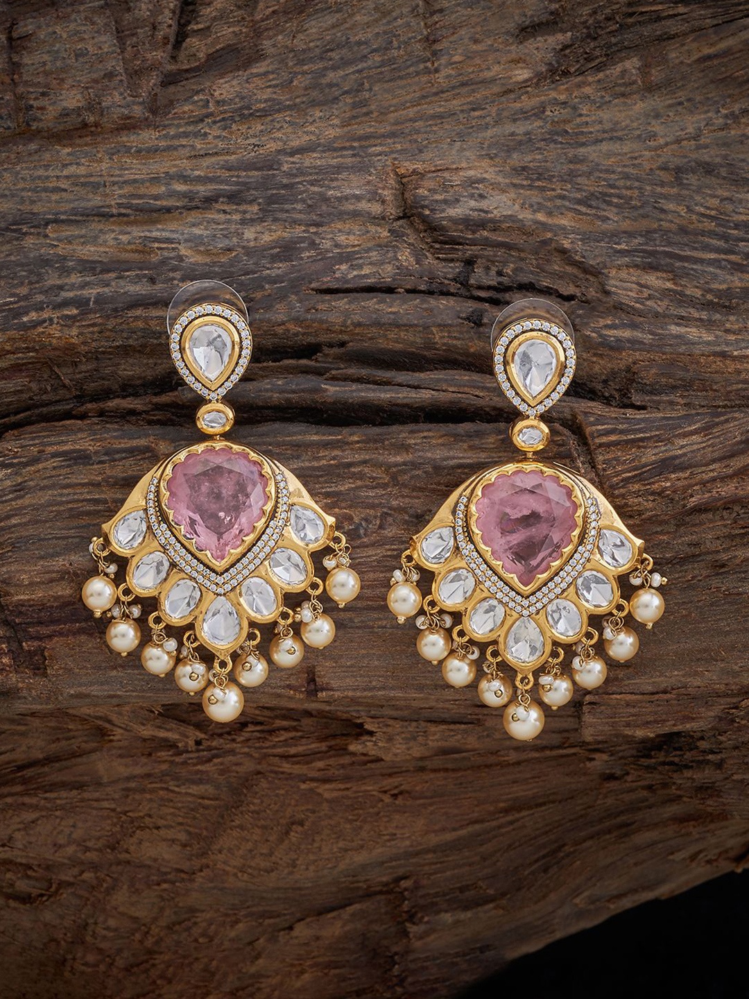 Kushal's Fashion Jewellery Copper Kundan Studded Teardrop Shaped Drop Earrings, Pink
Kushal's Fashion Jewellery Copper Kundan Studded Teardrop Shaped Drop Earrings, Pink