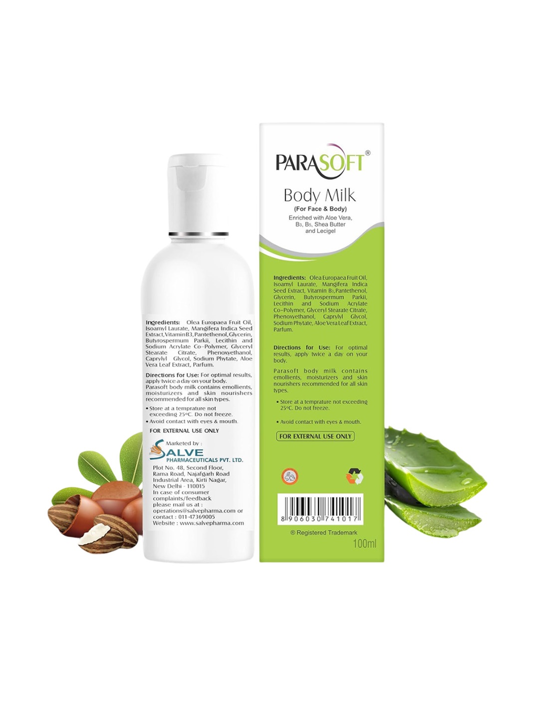 Parasoft Set Of 2 Body & Face Milk Daily Nourishing Lotion With Aloe Vera -100 ml Each, Green
Parasoft Set Of 2 Body & Face Milk Daily Nourishing Lotion With Aloe Vera -100 ml Each, Green