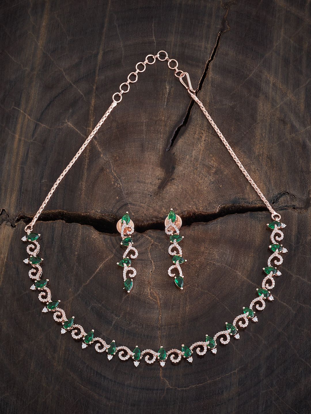 Kushal's Fashion Jewellery Rose Gold-Plated Cubic Zirconia Studded Necklace and Earrings
Kushal's Fashion Jewellery Rose Gold-Plated Cubic Zirconia Studded Necklace and Earrings