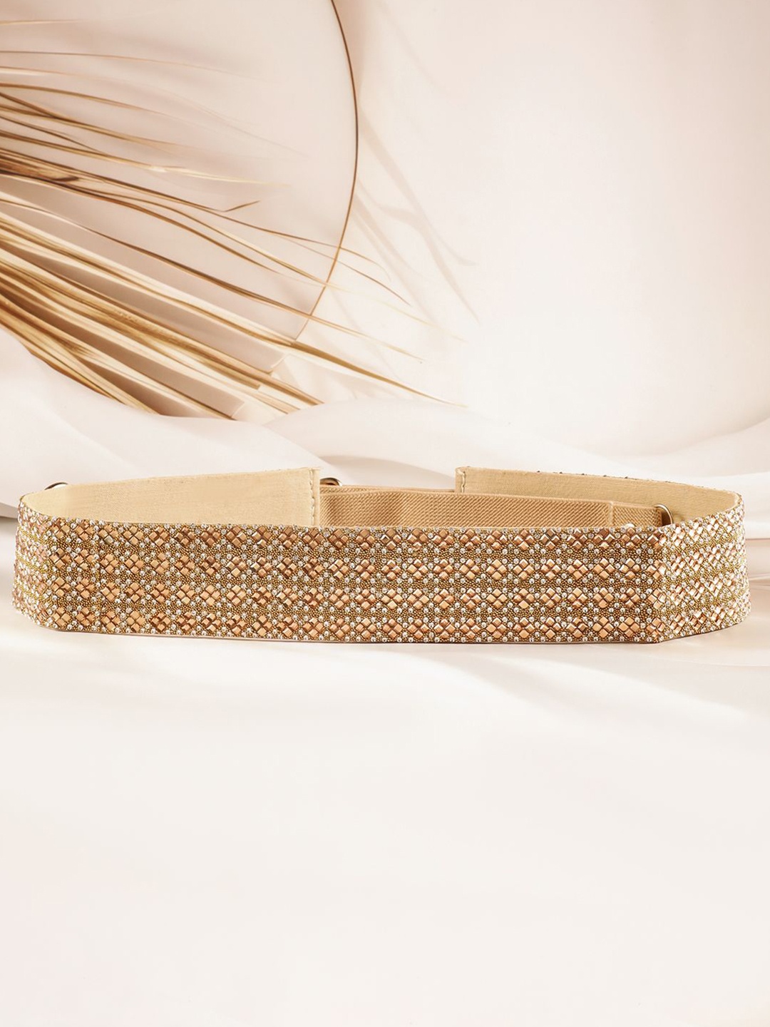 Rubans Gold-Toned Crystal Zirconia Studded Geometric Design Adjustable Waist Belt
Rubans Gold-Toned Crystal Zirconia Studded Geometric Design Adjustable Waist Belt