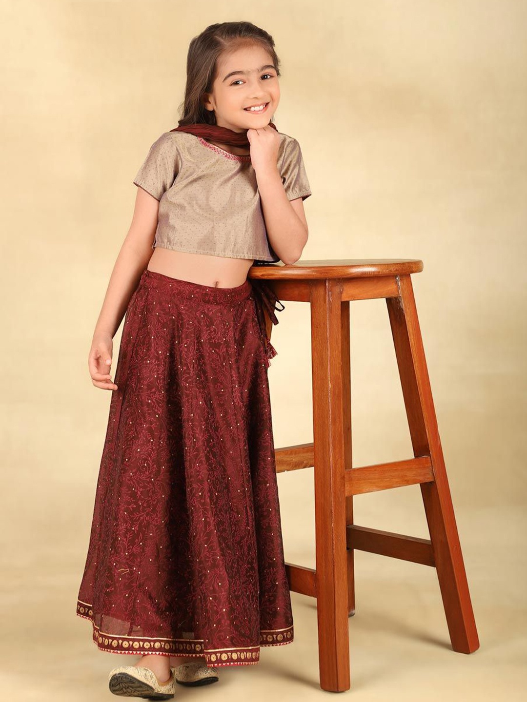 Fabindia Girls Printed Cotton Silk Ready to Wear Lehenga & Blouse With Dupatta, Brown
Fabindia Girls Printed Cotton Silk Ready to Wear Lehenga & Blouse With Dupatta, Brown