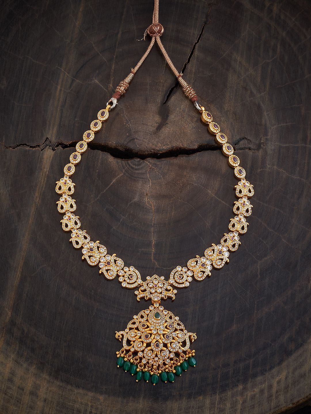 Kushal's Fashion Jewellery 92.5 Pure Silver Gold-Plated Cubic Zirconia Temple Necklace
Kushal's Fashion Jewellery 92.5 Pure Silver Gold-Plated Cubic Zirconia Temple Necklace