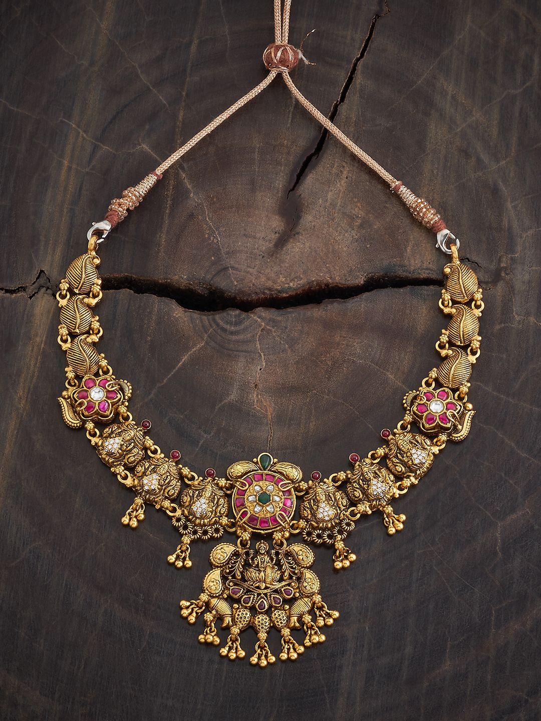 Kushal's Fashion Jewellery 92.5 Pure Silver Gold-Plated Stones Studded Temple Necklace
Kushal's Fashion Jewellery 92.5 Pure Silver Gold-Plated Stones Studded Temple Necklace
