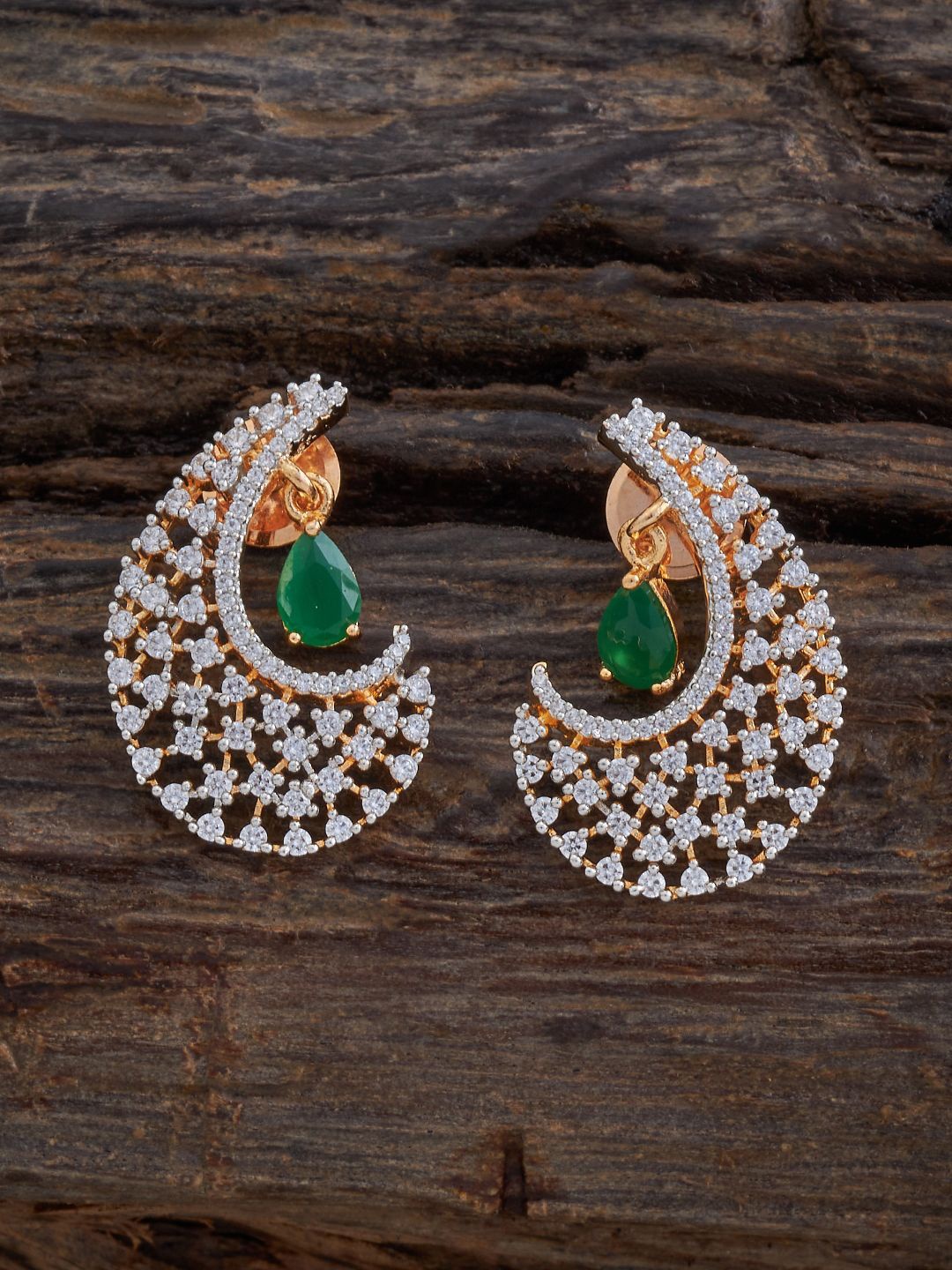 Kushal's Fashion Jewellery Rhodium-Plated Cubic Zirconia Studded Crescent Shaped Studs, Gold
Kushal's Fashion Jewellery Rhodium-Plated Cubic Zirconia Studded Crescent Shaped Studs, Gold