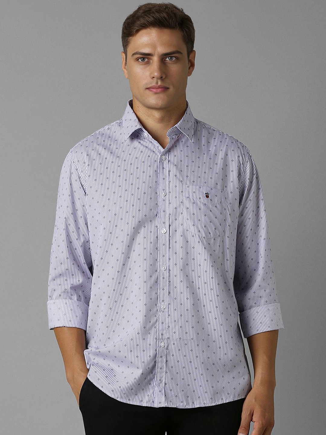 Louis Philippe Sport Men Spread Collar Micro Ditsy Printed Cotton Slim Fit Casual Shirt, Blue
Louis Philippe Sport Men Spread Collar Micro Ditsy Printed Cotton Slim Fit Casual Shirt, Blue