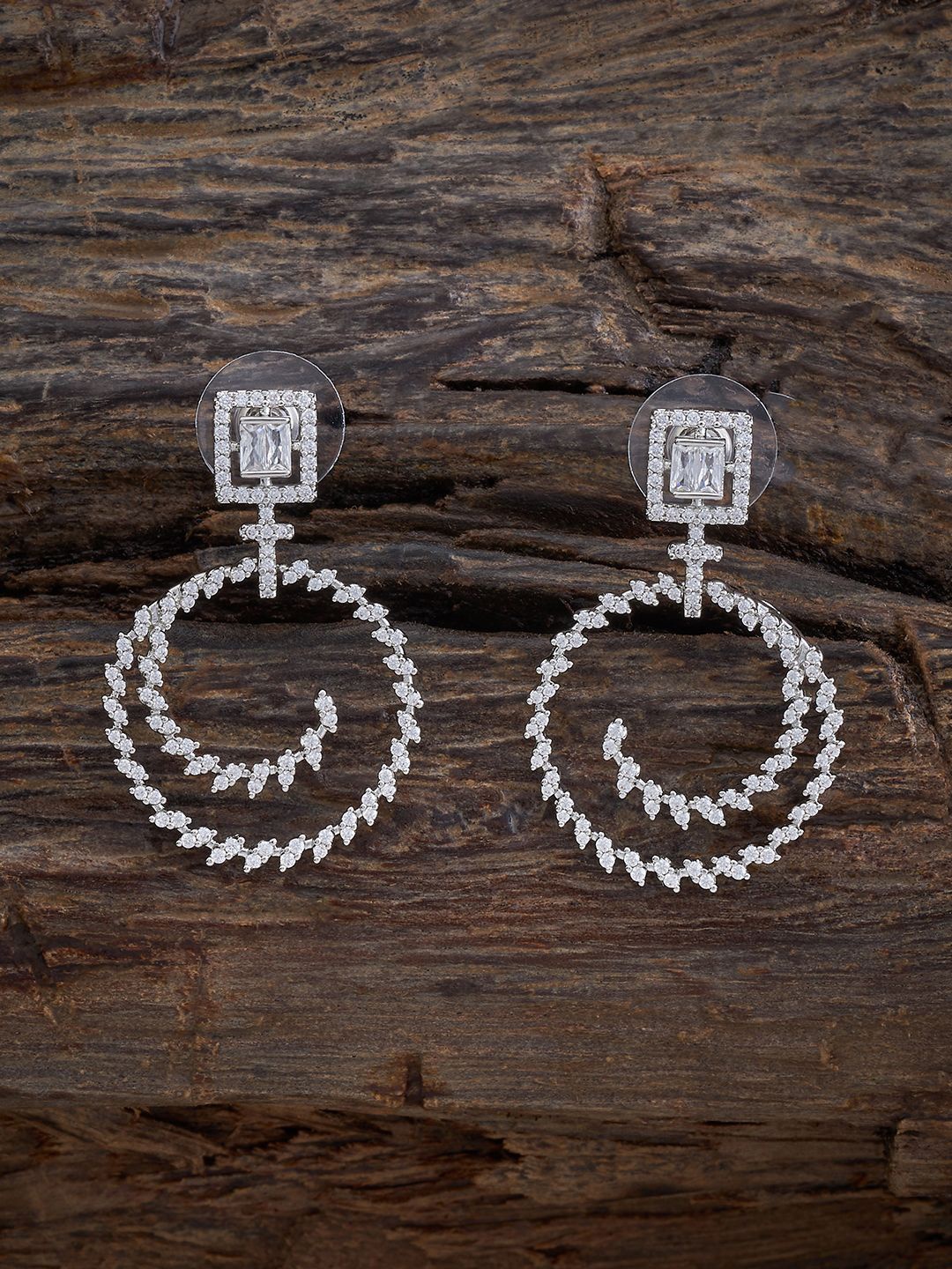 Kushal's Fashion Jewellery Rhodium-Plated Cubic Zirconia Studded Circular Drop Earrings, White
Kushal's Fashion Jewellery Rhodium-Plated Cubic Zirconia Studded Circular Drop Earrings, White