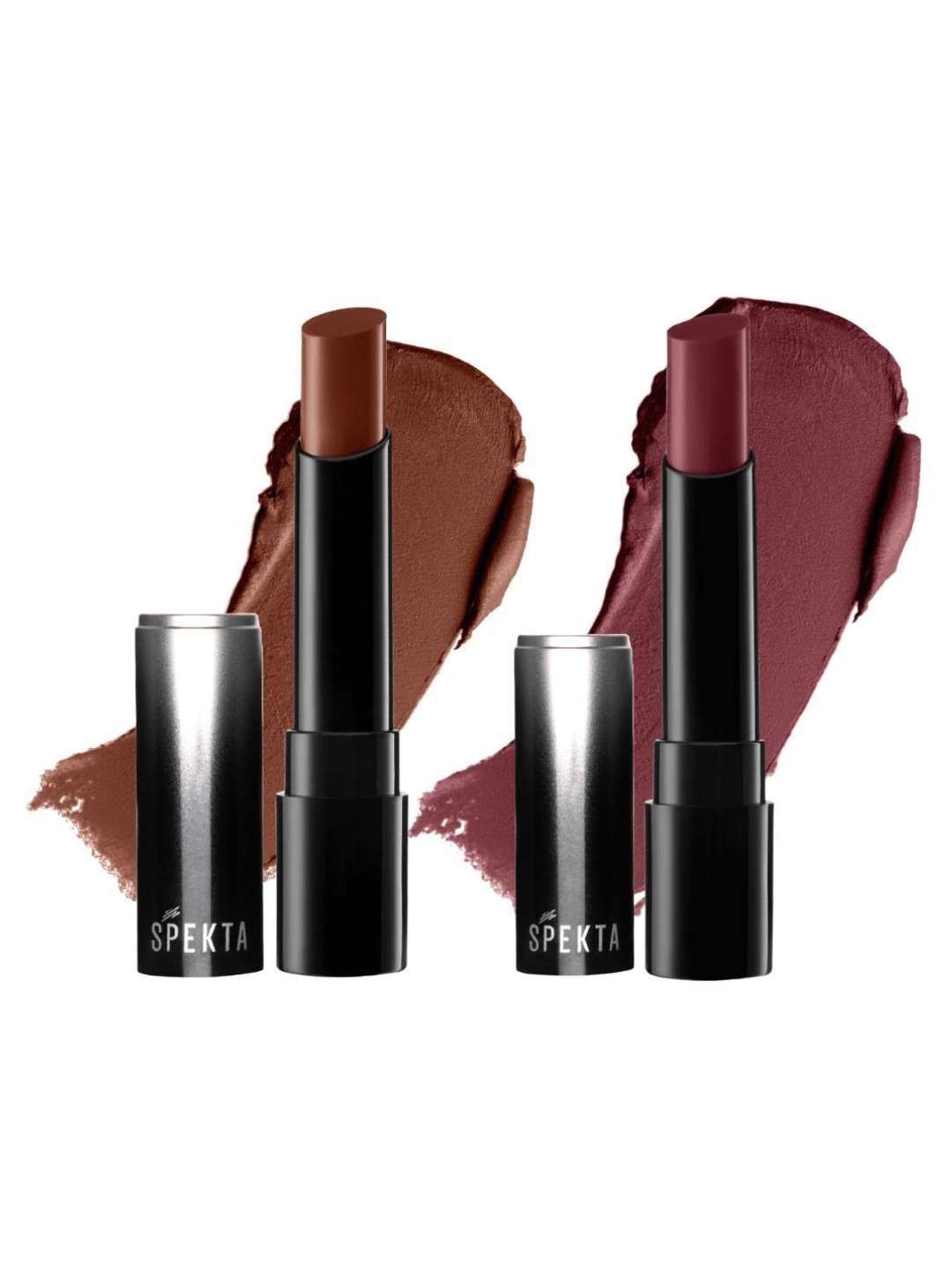 Spekta Set Of 2 Bullet Matte Lipsticks - 3.7 g Each - Toasty 112 - Menace 113, Brown
Spekta Set Of 2 Bullet Matte Lipsticks - 3.7 g Each - Toasty 112 - Menace 113, Brown