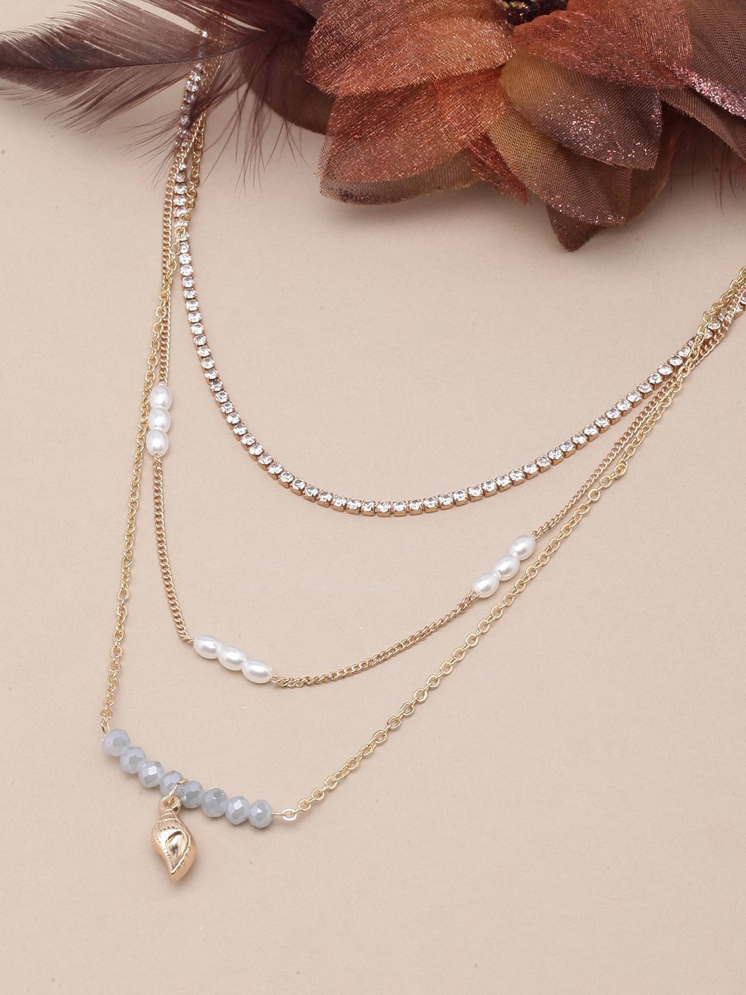 KPOP Brass Gold-Plated Beaded Layered Necklace
KPOP Brass Gold-Plated Beaded Layered Necklace