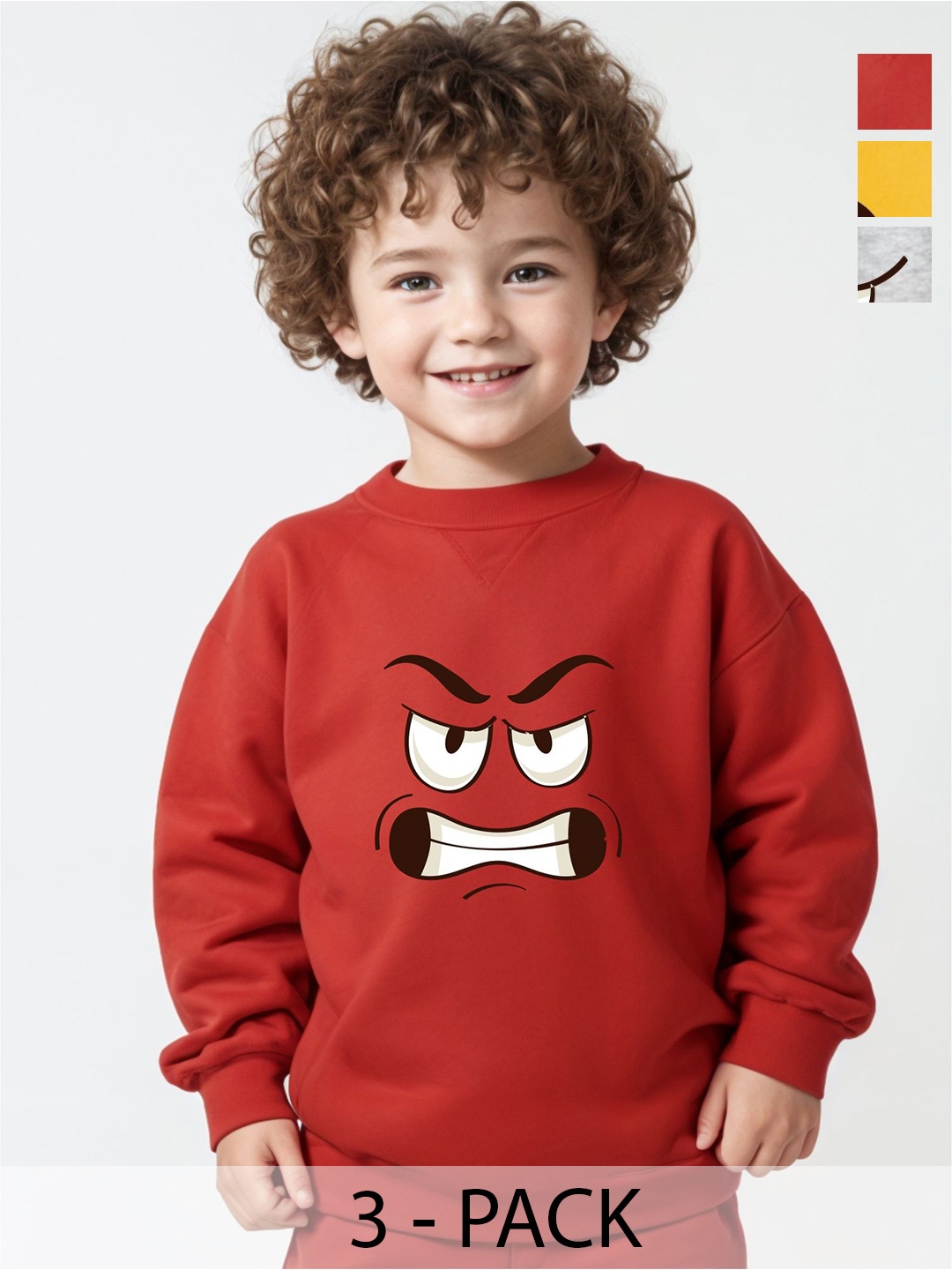 x2o Unisex Kids Pack Of 3 Graphic Printed Round Neck Cotton Pullover Sweatshirts, Red
x2o Unisex Kids Pack Of 3 Graphic Printed Round Neck Cotton Pullover Sweatshirts, Red