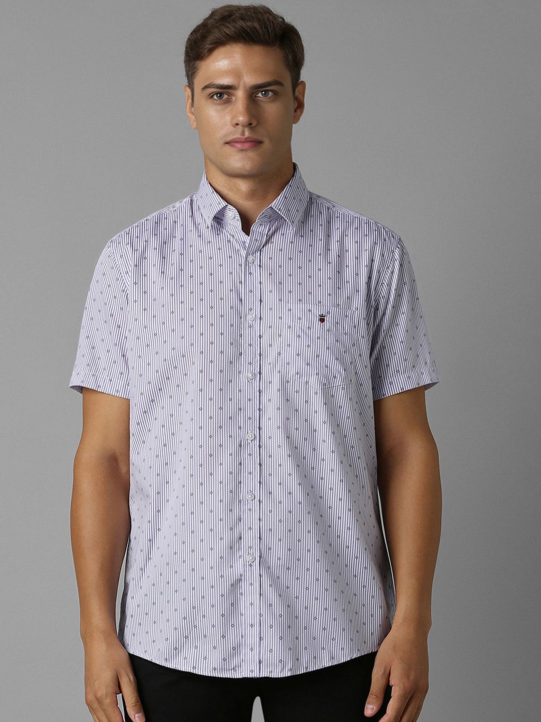 Louis Philippe Sport Men Spread Collar Micro Ditsy Printed Cotton Slim Fit Casual Shirt, Blue
Louis Philippe Sport Men Spread Collar Micro Ditsy Printed Cotton Slim Fit Casual Shirt, Blue