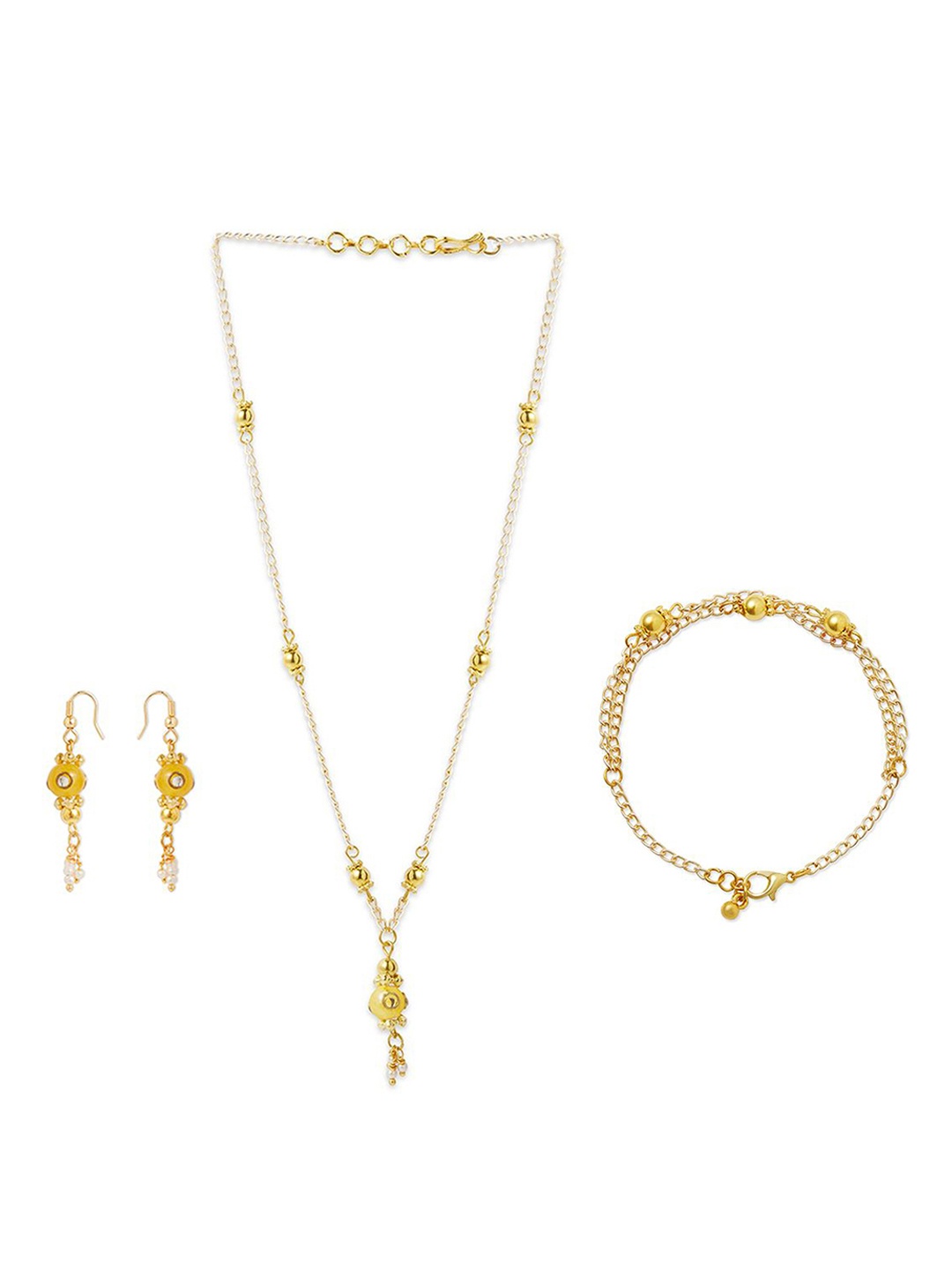 RIBBON CANDY Gold-Plated Beaded Earrings & Necklace With Bracelet Jewellery Set, Yellow
RIBBON CANDY Gold-Plated Beaded Earrings & Necklace With Bracelet Jewellery Set, Yellow