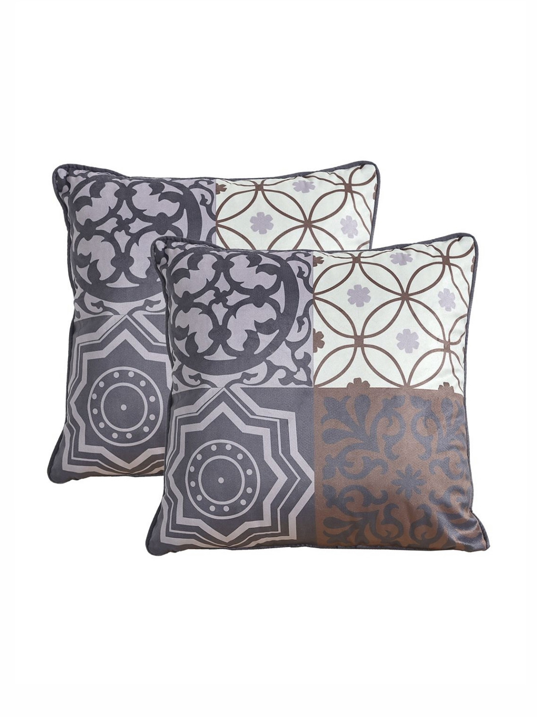Saral Home Blue & Brown 2 Pieces Ethnic Motifs Velvet Square Cushion Covers 
Saral Home Blue & Brown 2 Pieces Ethnic Motifs Velvet Square Cushion Covers