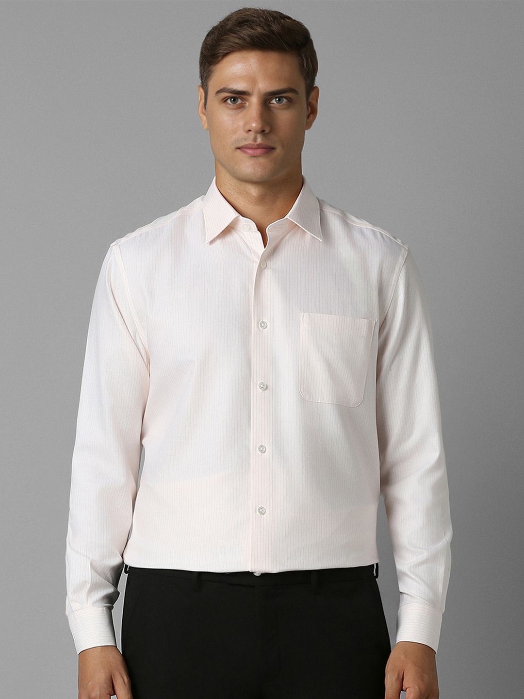 Louis Philippe Men Classic Spread Collar Vertical Striped Cotton Formal Shirt, Beige
Louis Philippe Men Classic Spread Collar Vertical Striped Cotton Formal Shirt, Beige