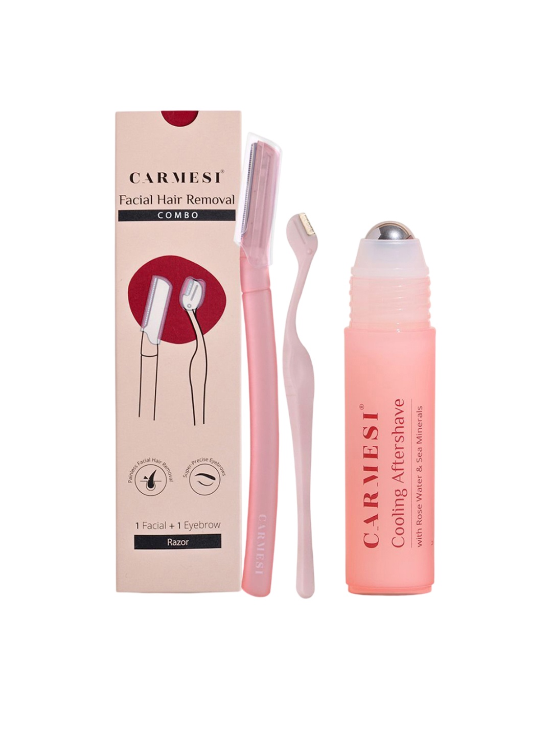 CARMESI Face Shaving Kit - 1 Face Razor, 1 Eyebrow Razor, 1 Cooling Aftershave Roll On, Pink
CARMESI Face Shaving Kit - 1 Face Razor, 1 Eyebrow Razor, 1 Cooling Aftershave Roll On, Pink