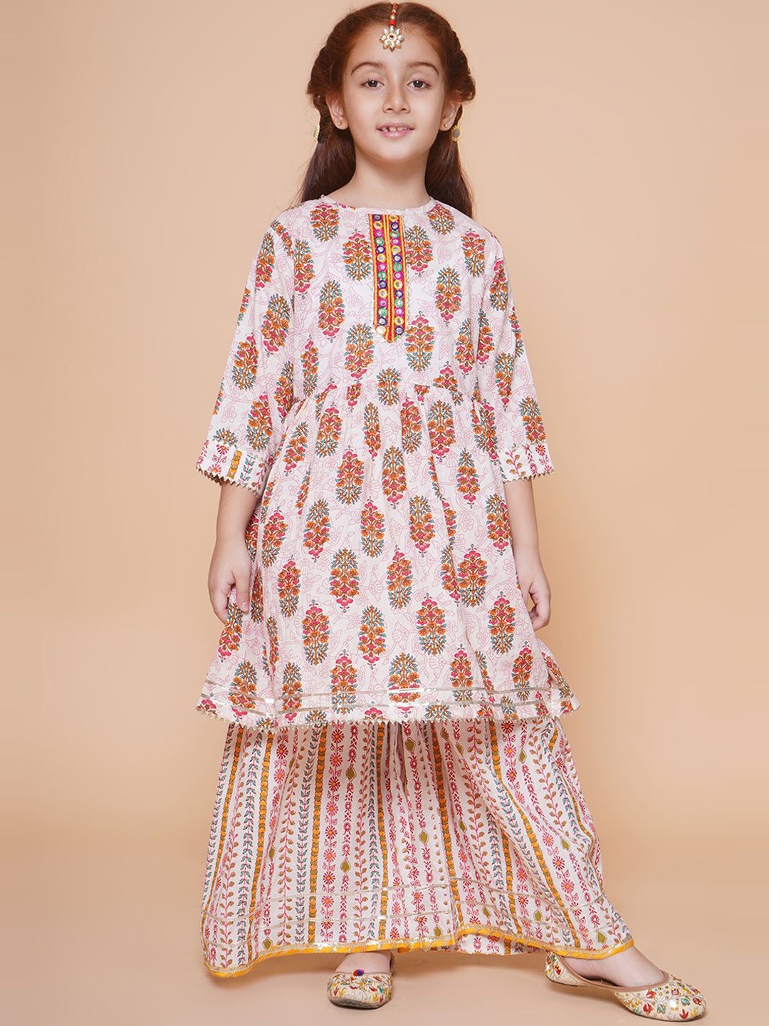 Arshia Fashions Girls Floral Printed Empire Mirror Work A-Line Kurti With Sharara, Pink
Arshia Fashions Girls Floral Printed Empire Mirror Work A-Line Kurti With Sharara, Pink