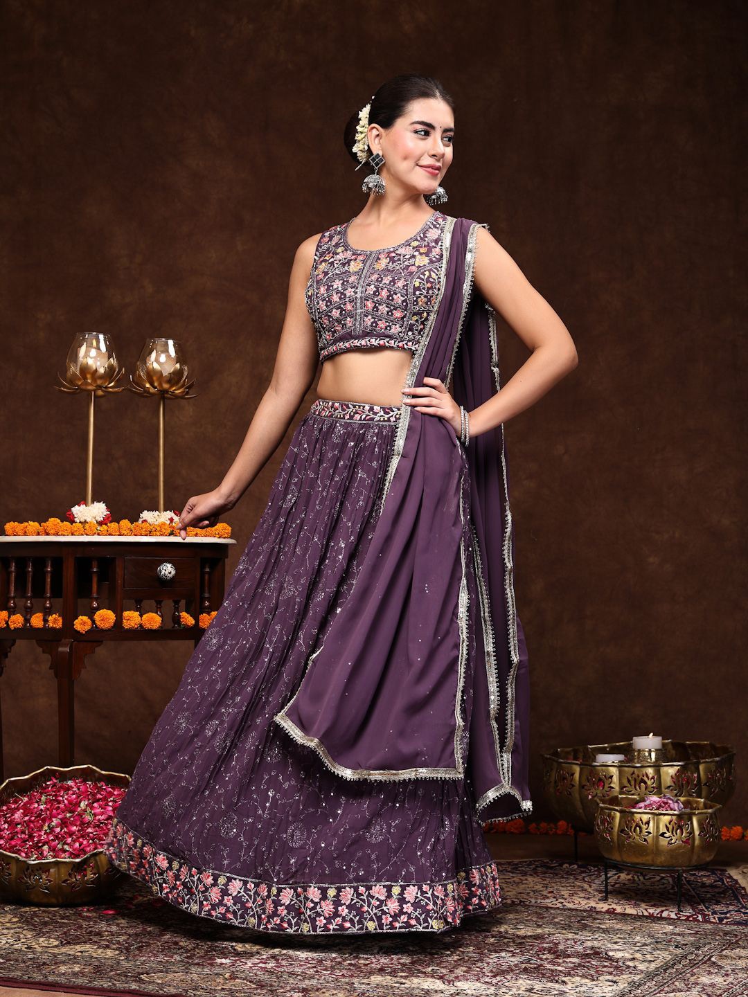 Stylum Purple Embellished Beads and Stones Ready to Wear Lehenga & Blouse With Dupatta
Stylum Purple Embellished Beads and Stones Ready to Wear Lehenga & Blouse With Dupatta