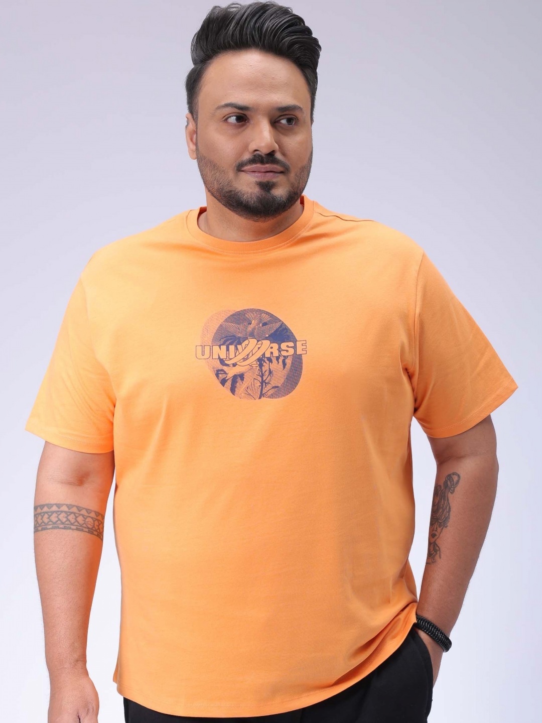 Hardsoda by The Indian Garage Co Men Plus Size Graphic Printed Round Neck Cotton T-shirt, Orange
Hardsoda by The Indian Garage Co Men Plus Size Graphic Printed Round Neck Cotton T-shirt, Orange