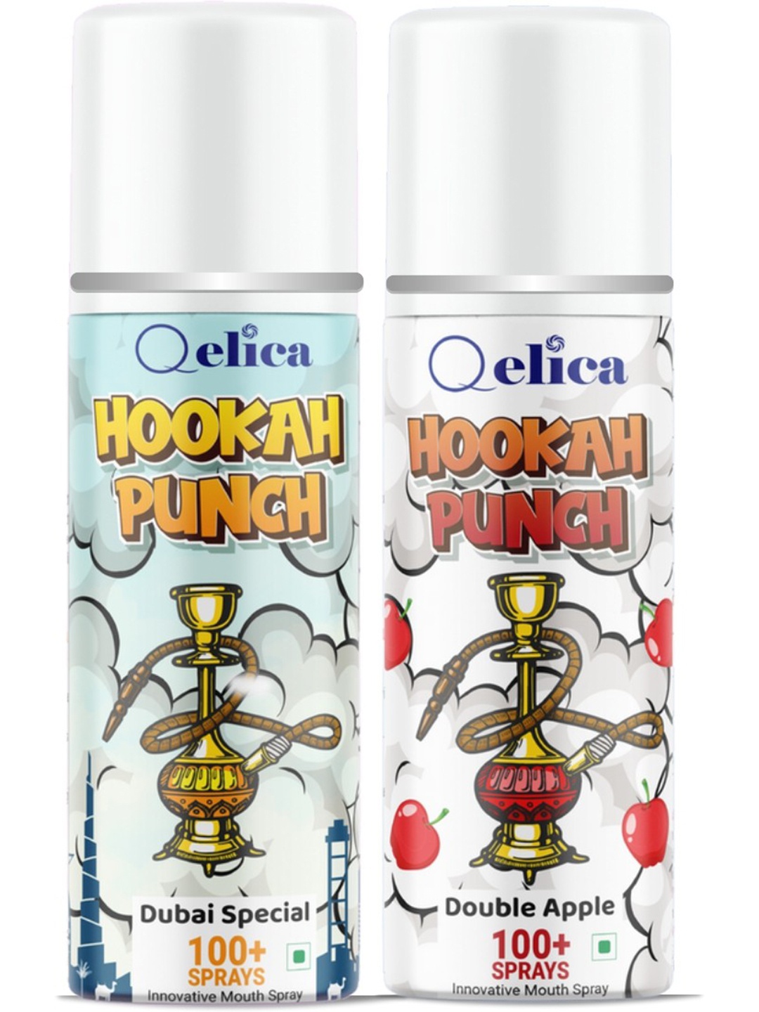 Qelica Set Of 2 Hookah Punch Dubai Special & Double Apple Fresh Breath Spray-10g Each, Red
Qelica Set Of 2 Hookah Punch Dubai Special & Double Apple Fresh Breath Spray-10g Each, Red